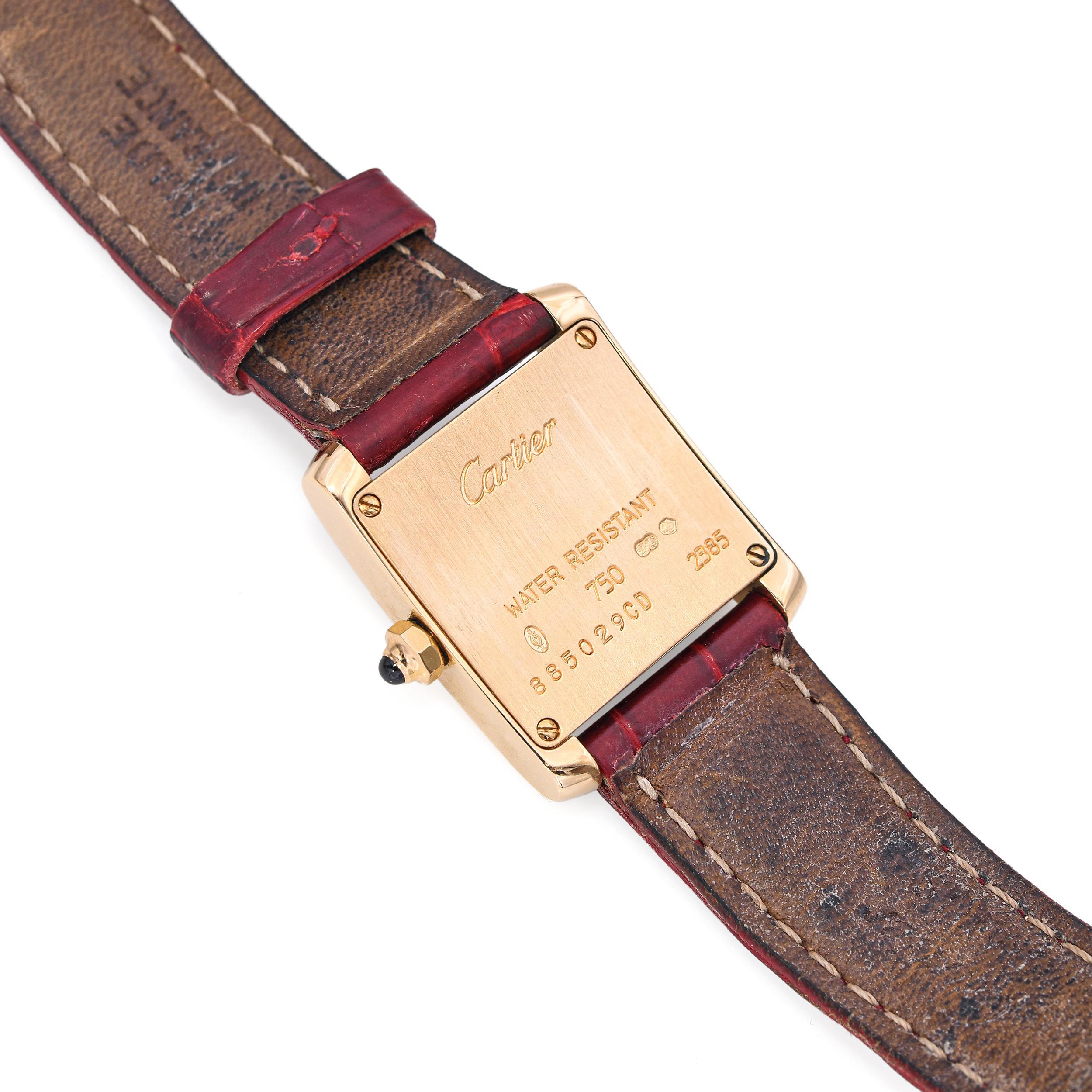 Montre Tank Francaise pour dames en or jaune 18k de Cartier 1