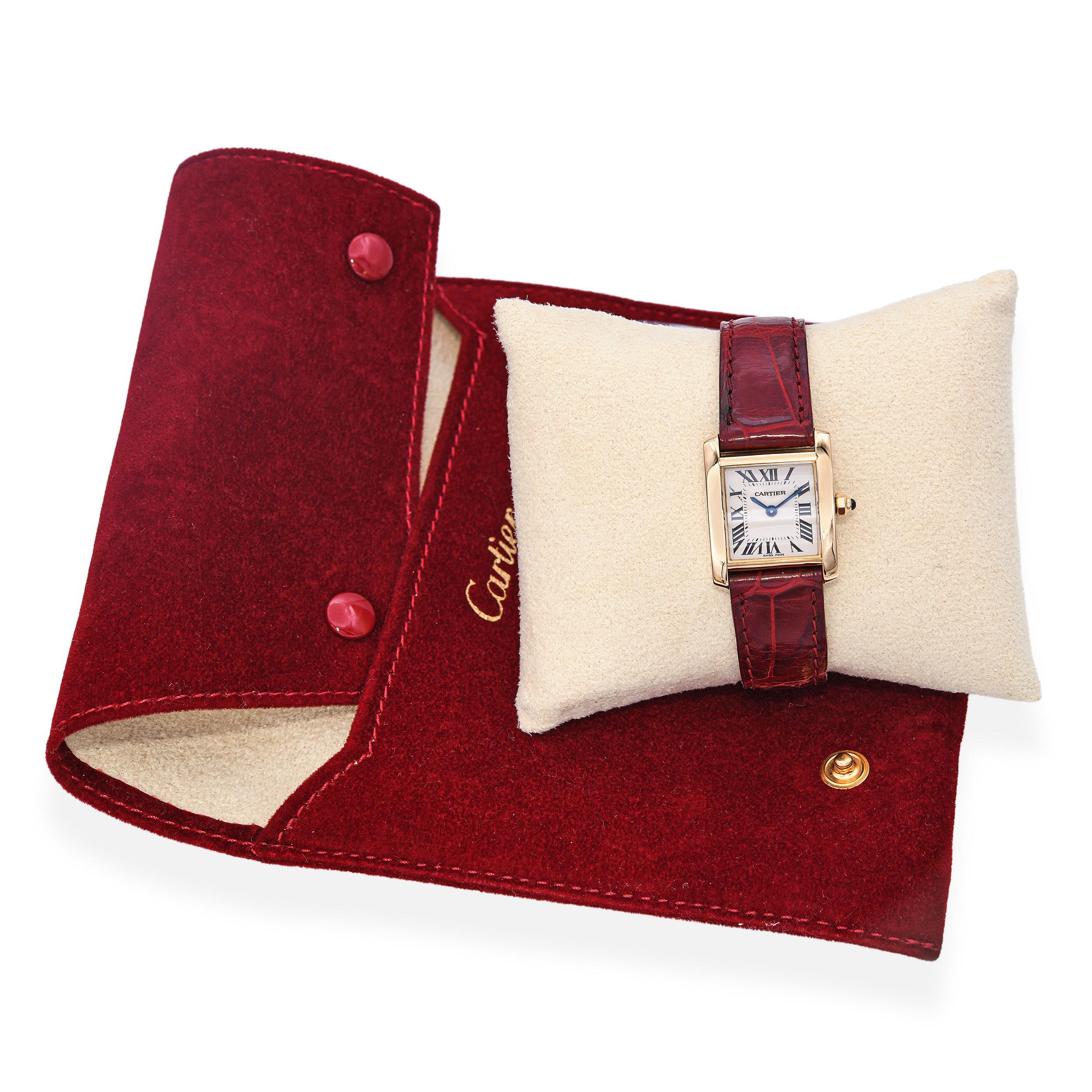 Montre Tank Francaise pour dames en or jaune 18k de Cartier 2