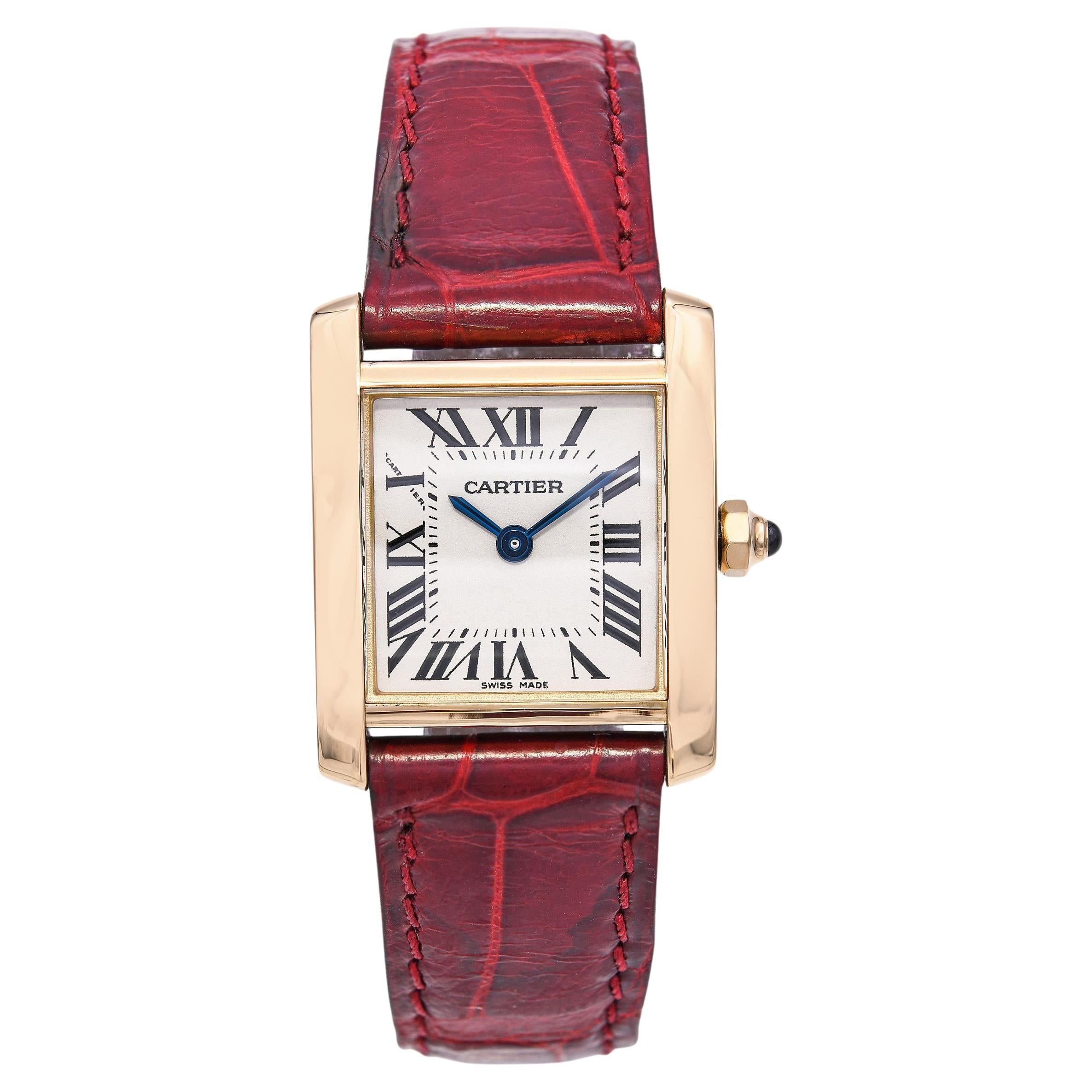 Montre Tank Francaise pour dames en or jaune 18k de Cartier