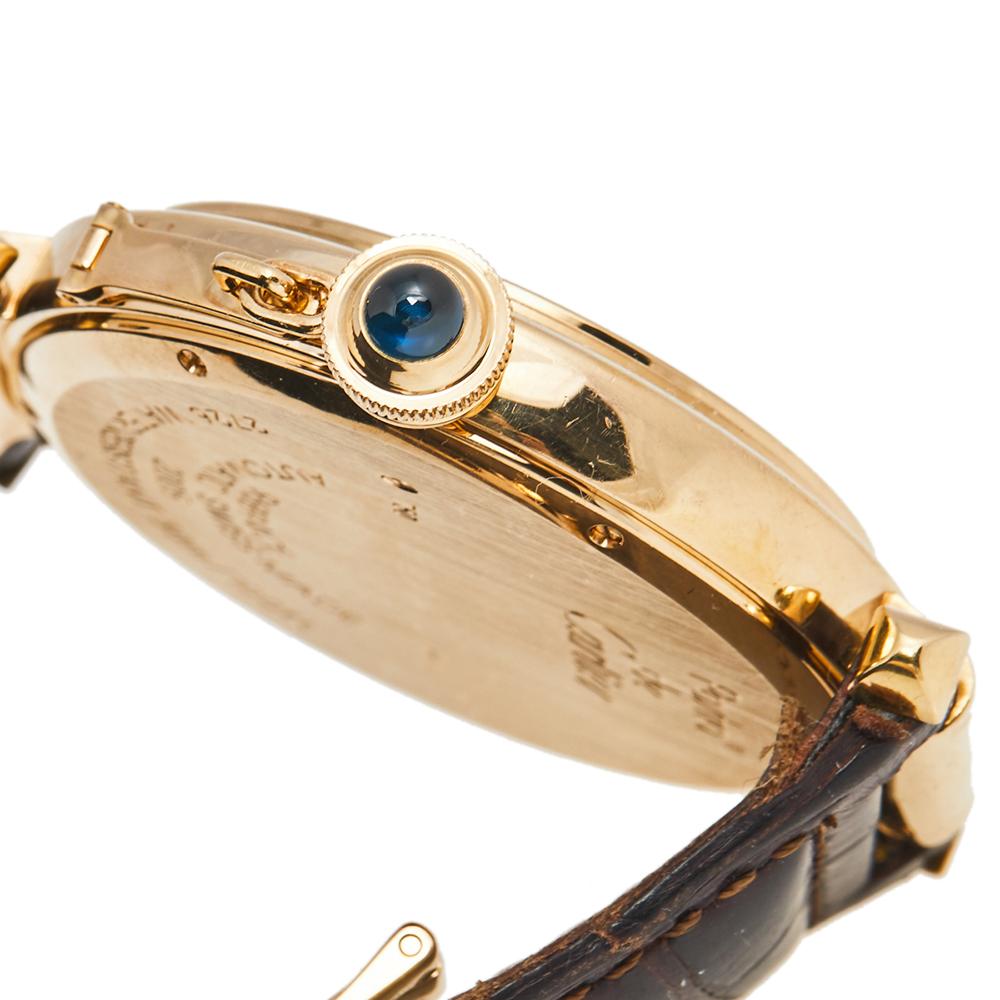Cartier 18k Yellow Gold Leather Pasha Jumbo W3018651 Men's Wristwatch 42 mm 1