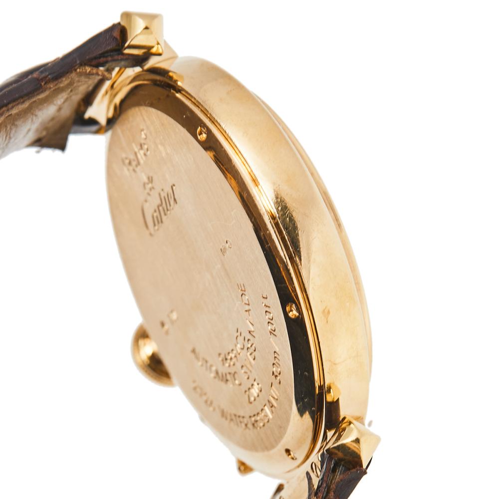 Cartier 18k Yellow Gold Leather Pasha Jumbo W3018651 Men's Wristwatch 42 mm 2