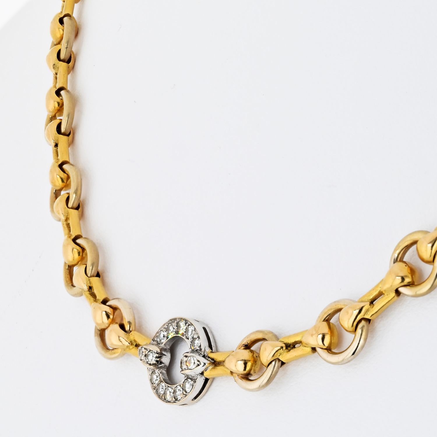 Cartier, collier à maillons de 16 pouces en or jaune 18 carats Excellent état - En vente à New York, NY