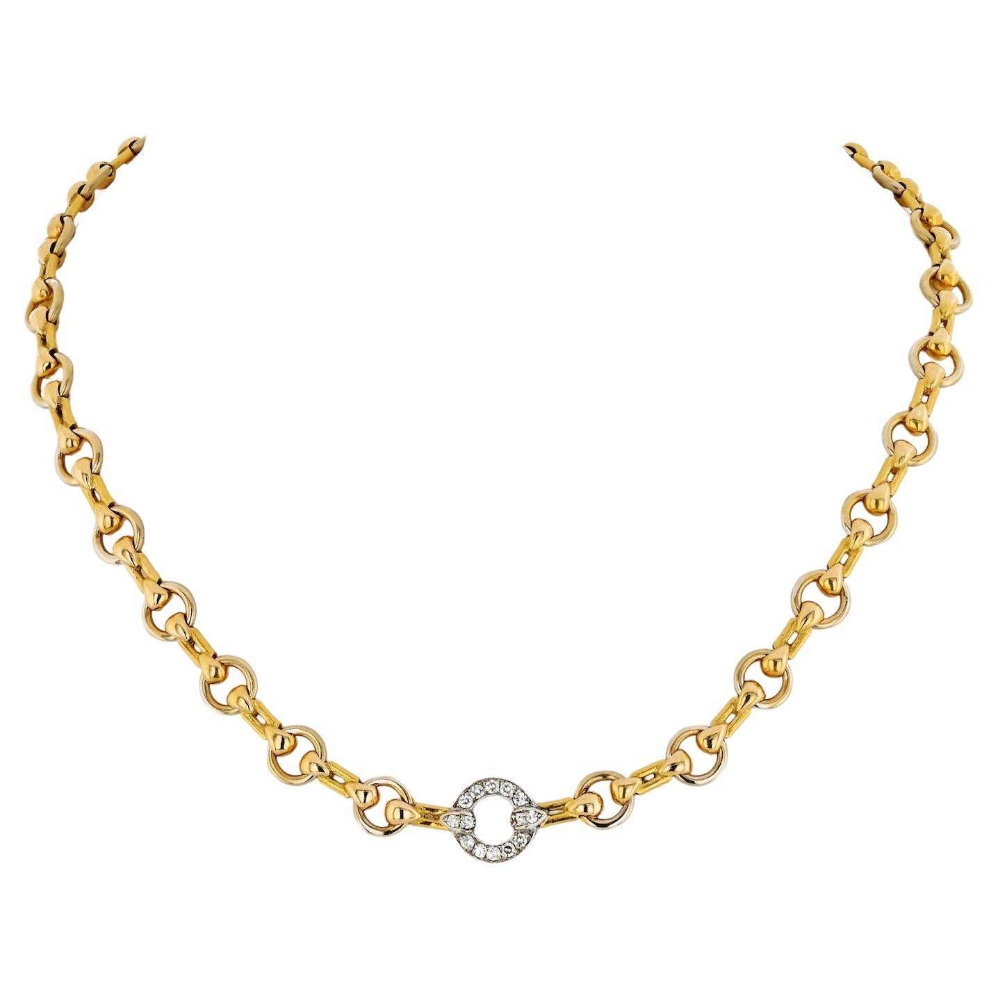 Cartier 18K Yellow Gold Link 16 Inch Chain Necklace For Sale