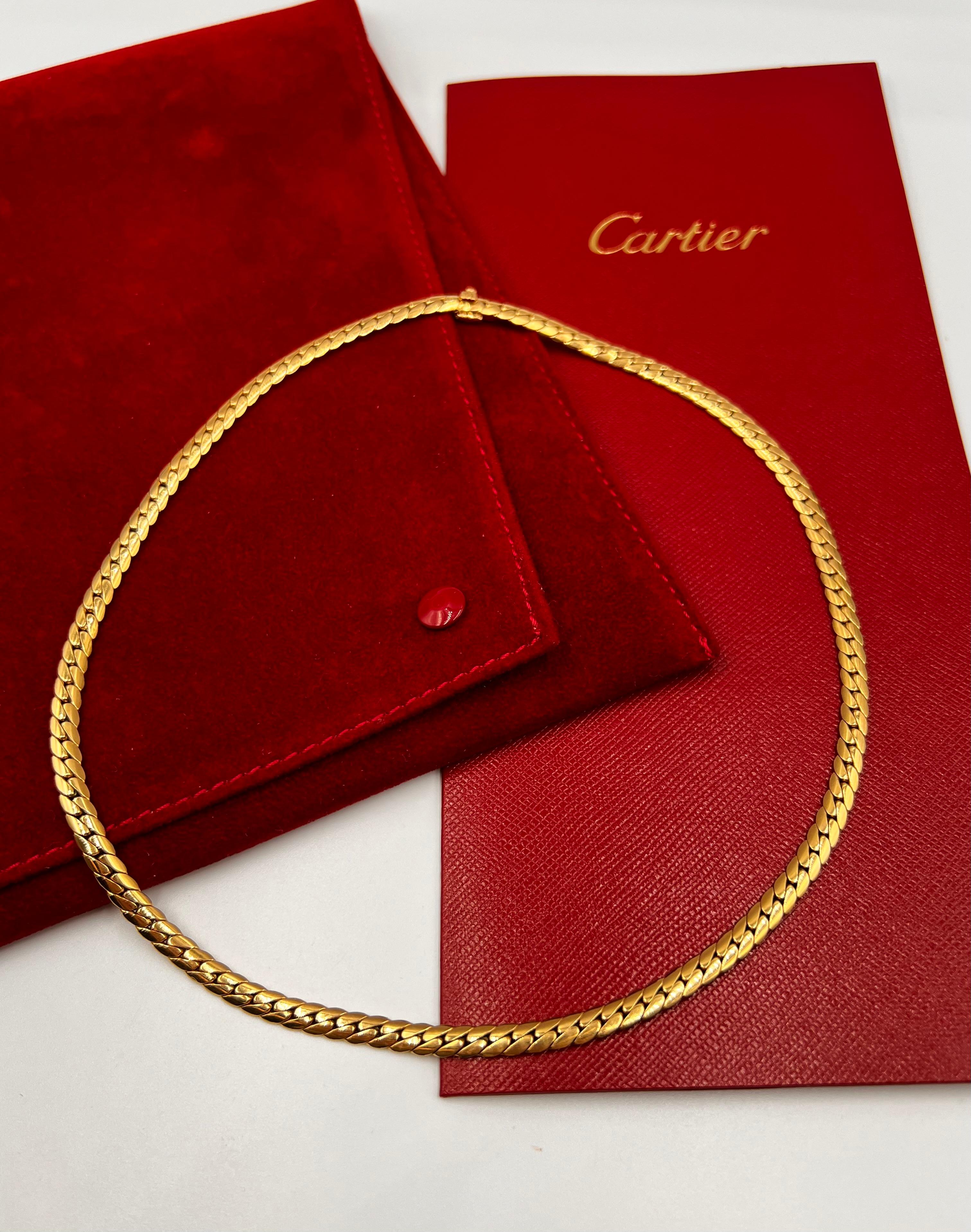 Modern Cartier 18k Yellow Gold Link Chain Necklace