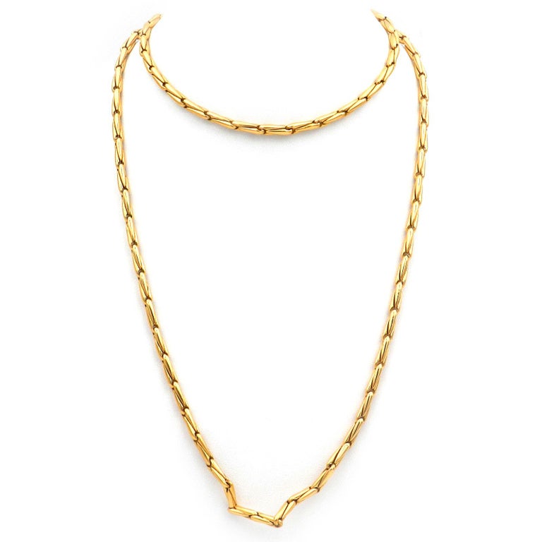 Cartier 18K Yellow Gold Long Chain Necklace at 1stDibs | cartier chain  necklace, cartier hand chain, cartier long chain necklace