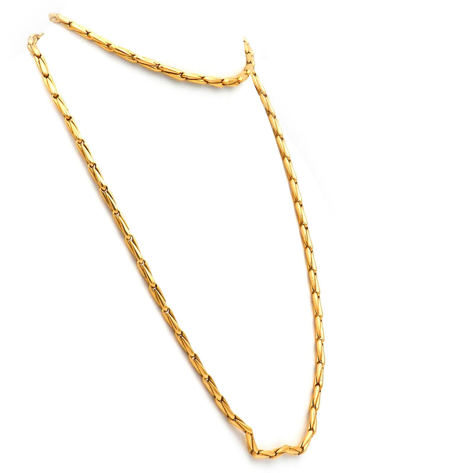 Cartier 18K Yellow Gold Long Chain Necklace For Sale at 1stDibs