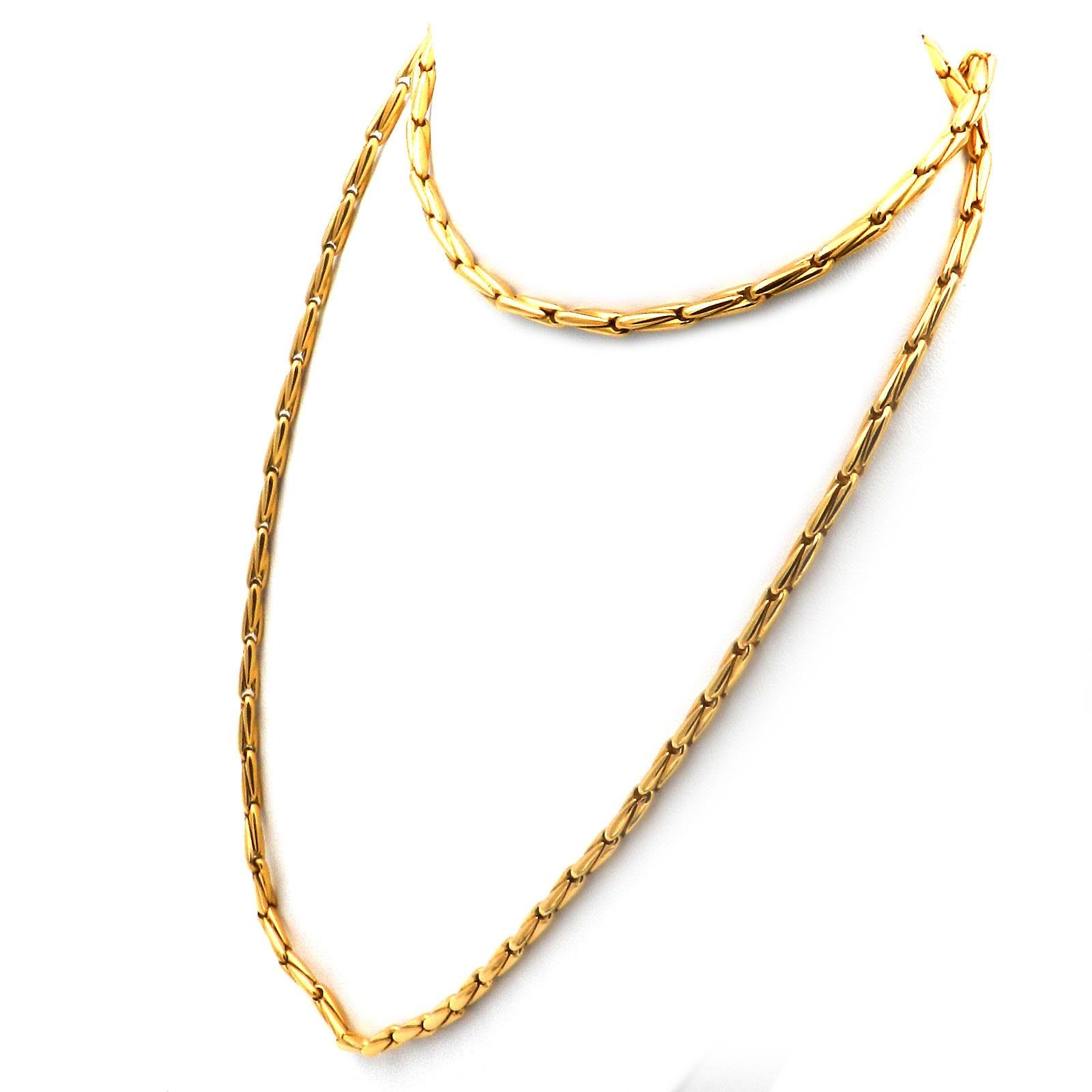 Modern Cartier 18K Yellow Gold Long Chain Necklace
