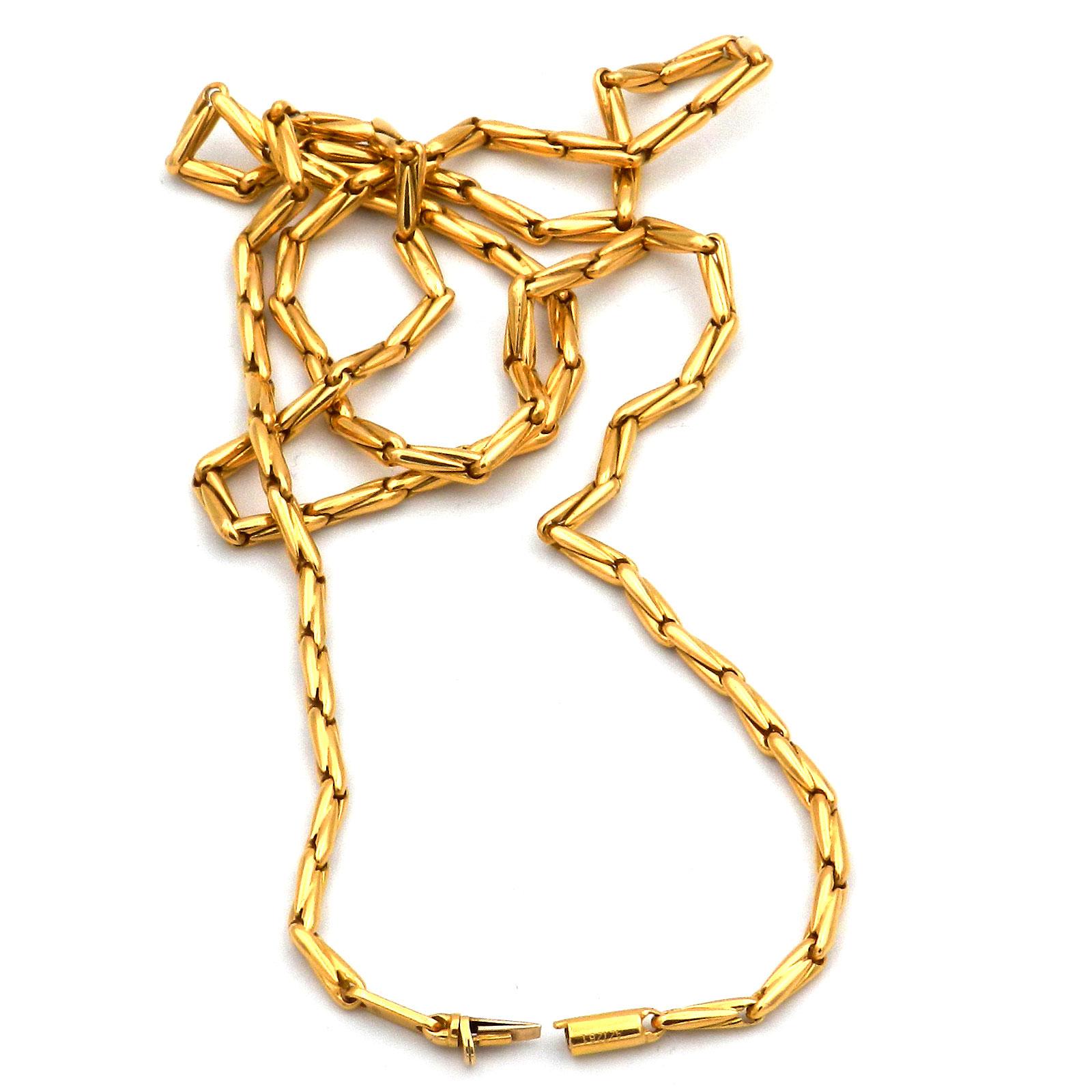 Women's or Men's Cartier 18K Yellow Gold Long Chain Necklace