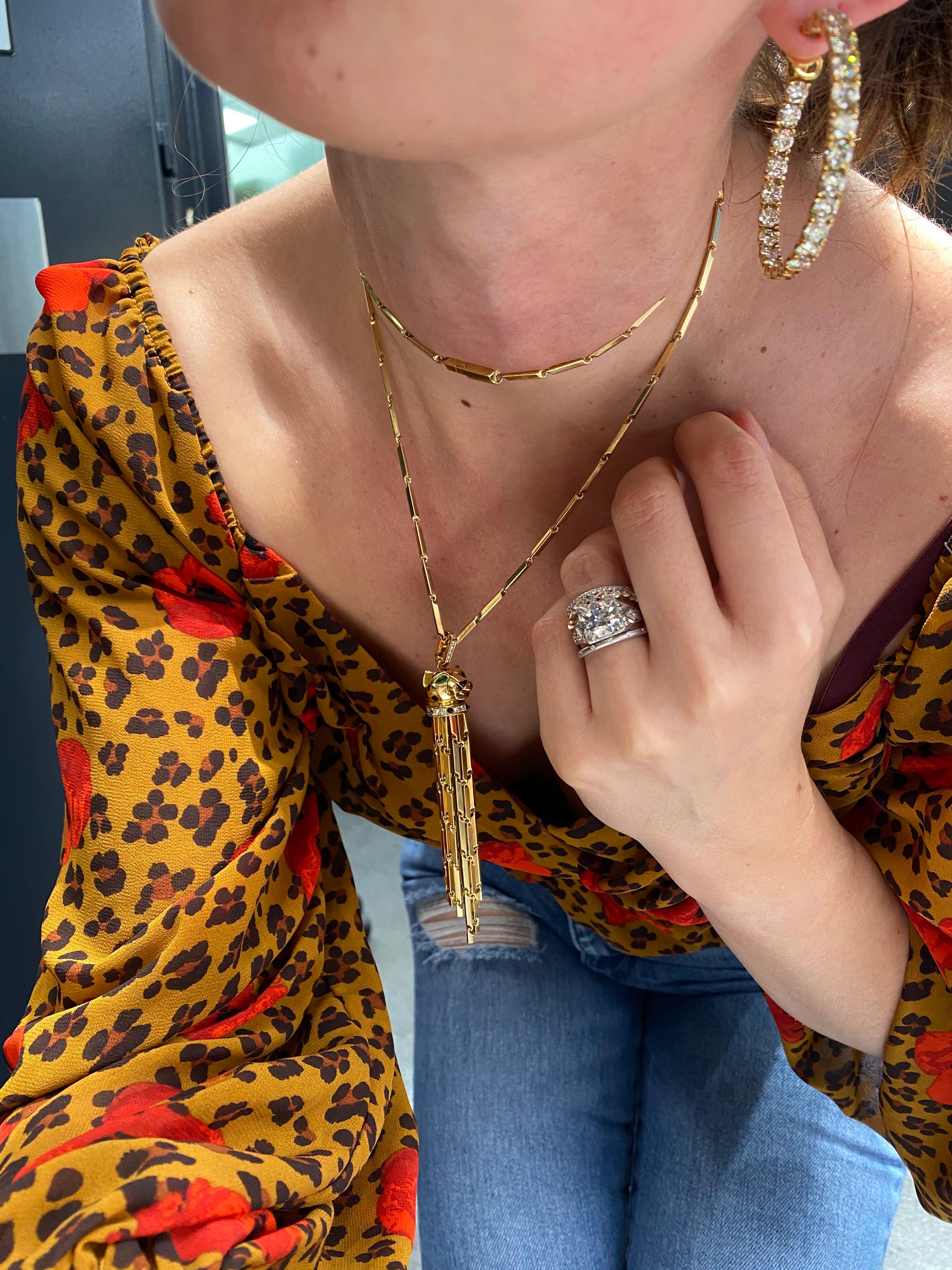 wearing panthere de cartier necklace