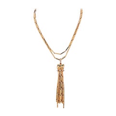 Cartier 18K Yellow Gold Long Tassel Spotted Panthere Pendant