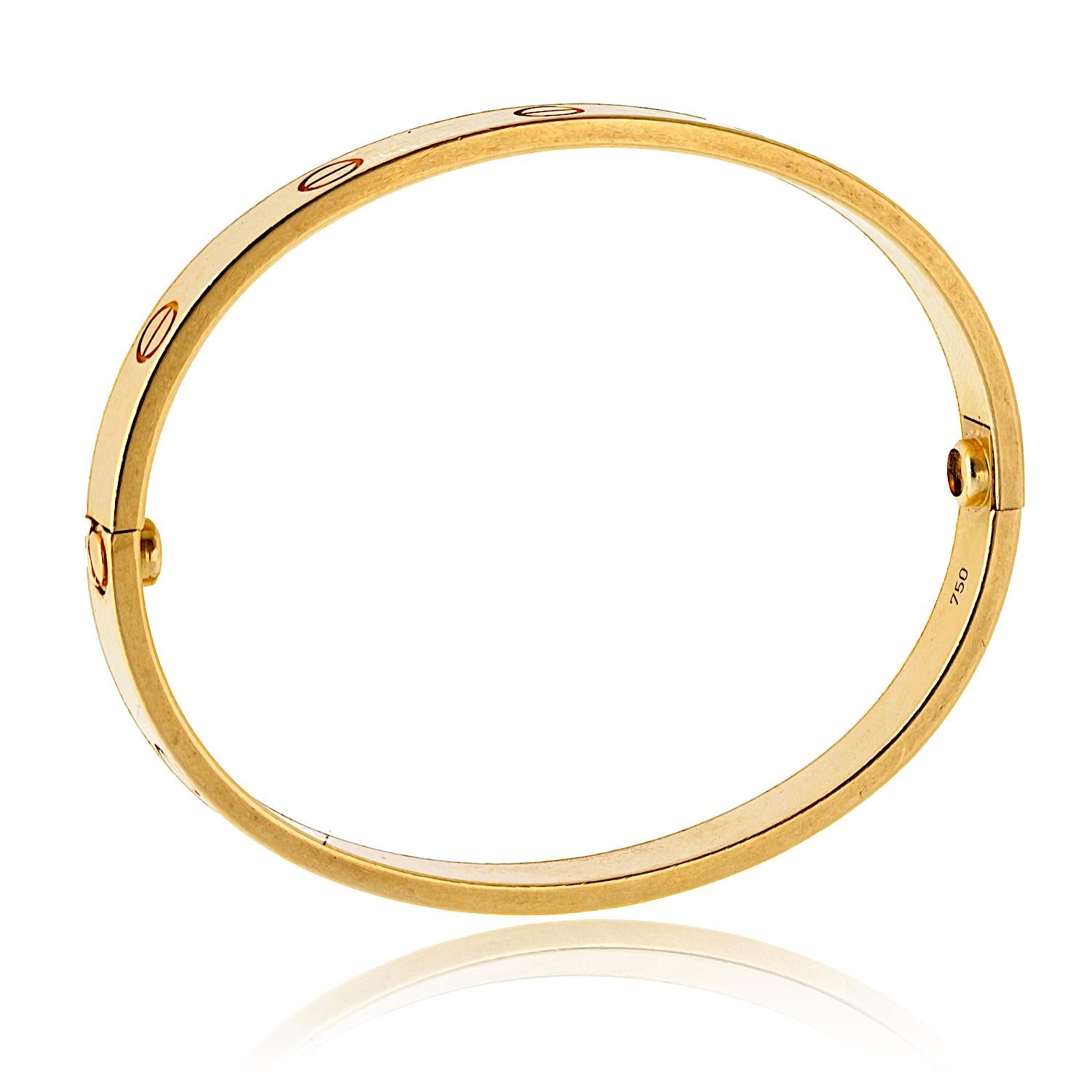 Cartier 18K Gelbgold Love 17 Armreif-Armband für Damen oder Herren