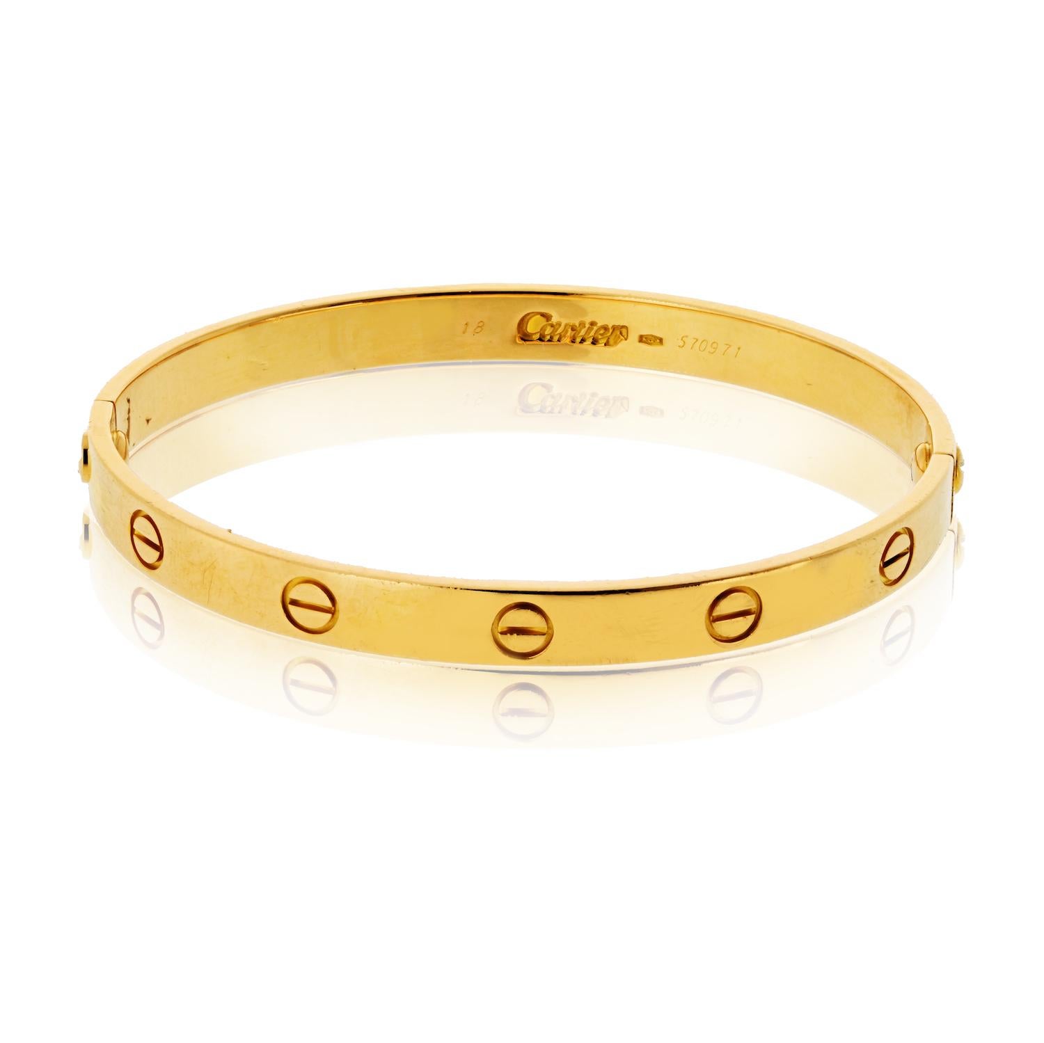 Modern Cartier 18K Yellow Gold Love 18 Bangle Circa 1985 Bracelet