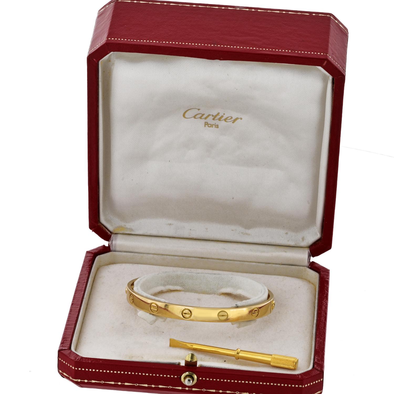 Cartier 18K Yellow Gold Love 18 Bangle Circa 1985 Bracelet 1