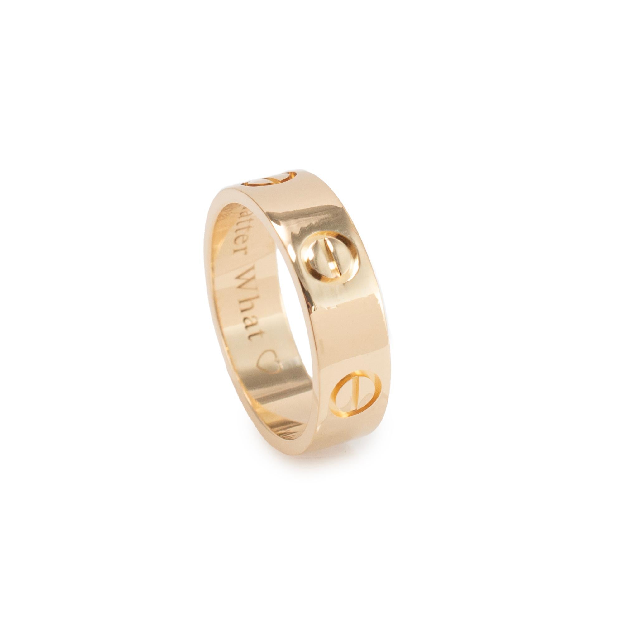 Women's Cartier 18K Yellow Gold Love Band Ring For Sale