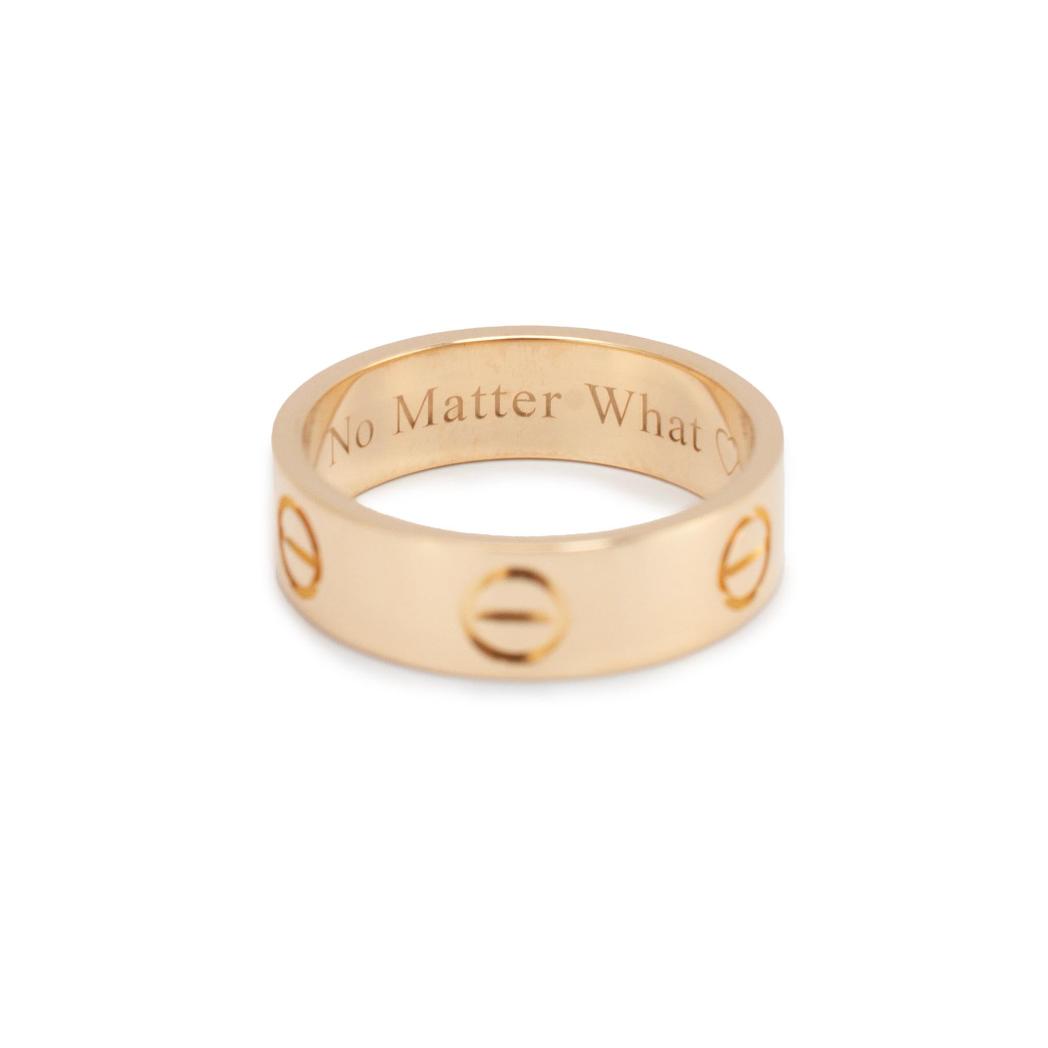 Cartier 18K Yellow Gold Love Band Ring For Sale 1