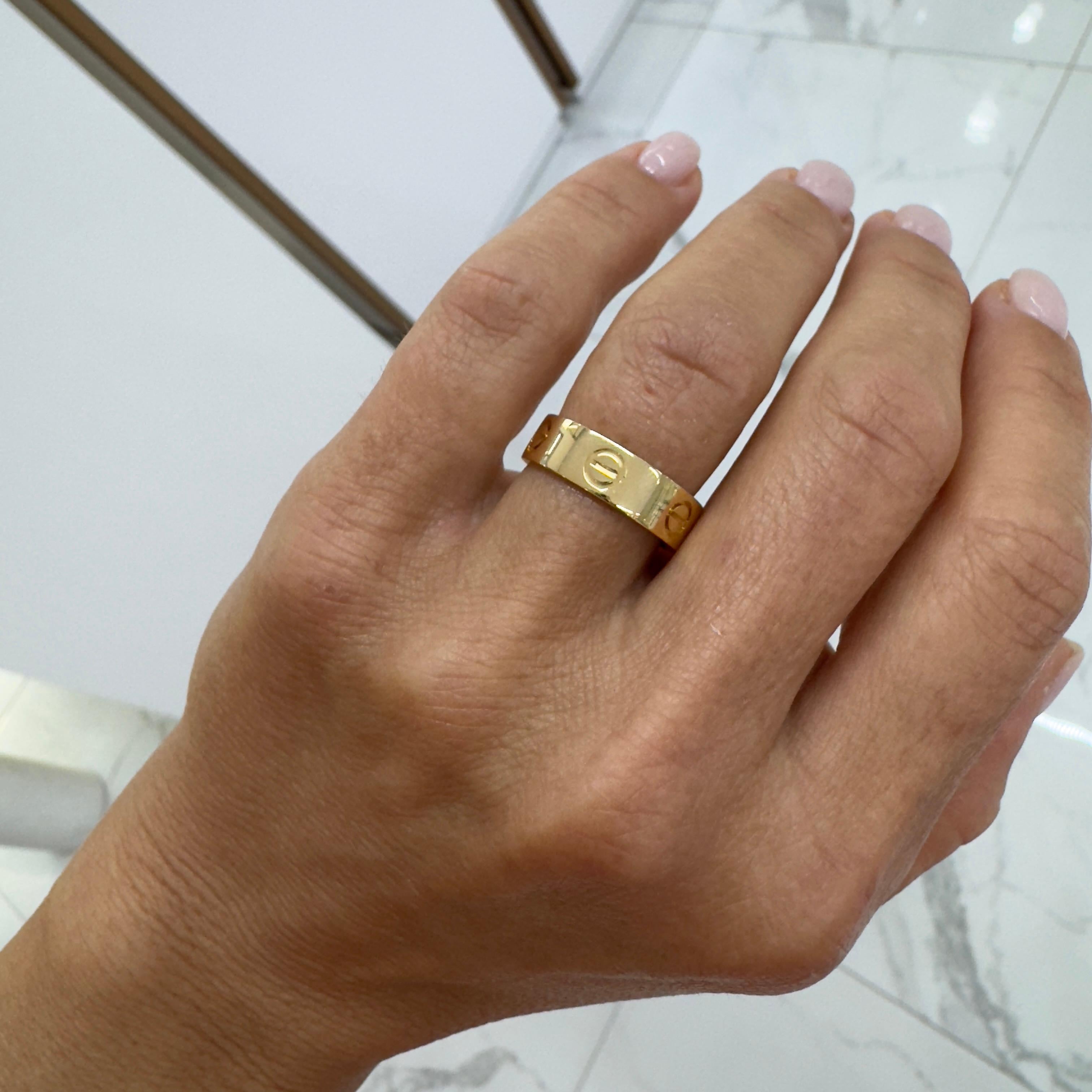 Cartier 18K Yellow Gold Love Band Ring For Sale 4