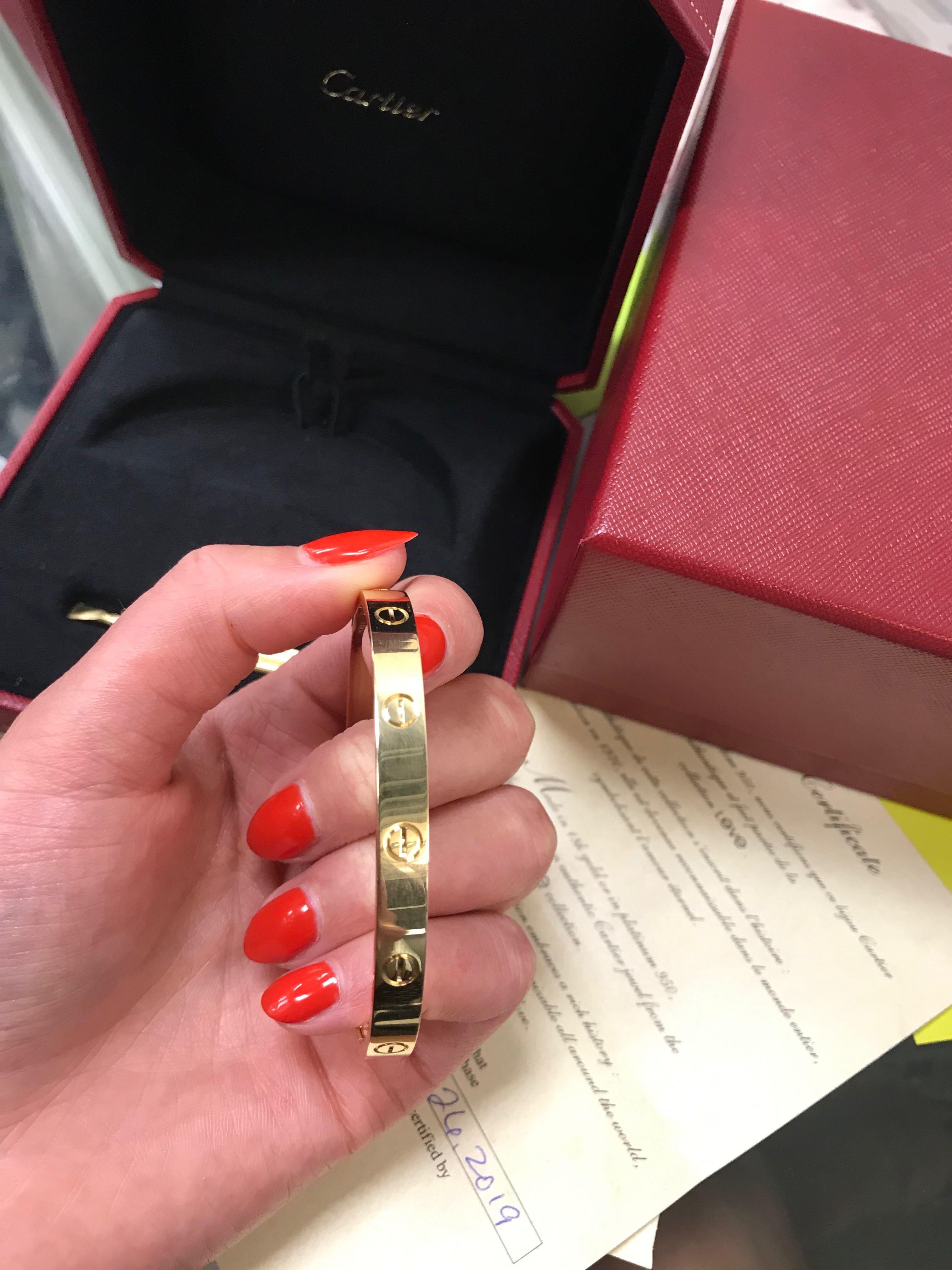 Cartier 18 Karat Yellow Gold Love Bangle Bracelet 2