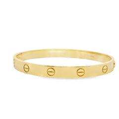 Cartier 18k Yellow Gold Love Bangle Bracelet, Size 18, Original Box Included