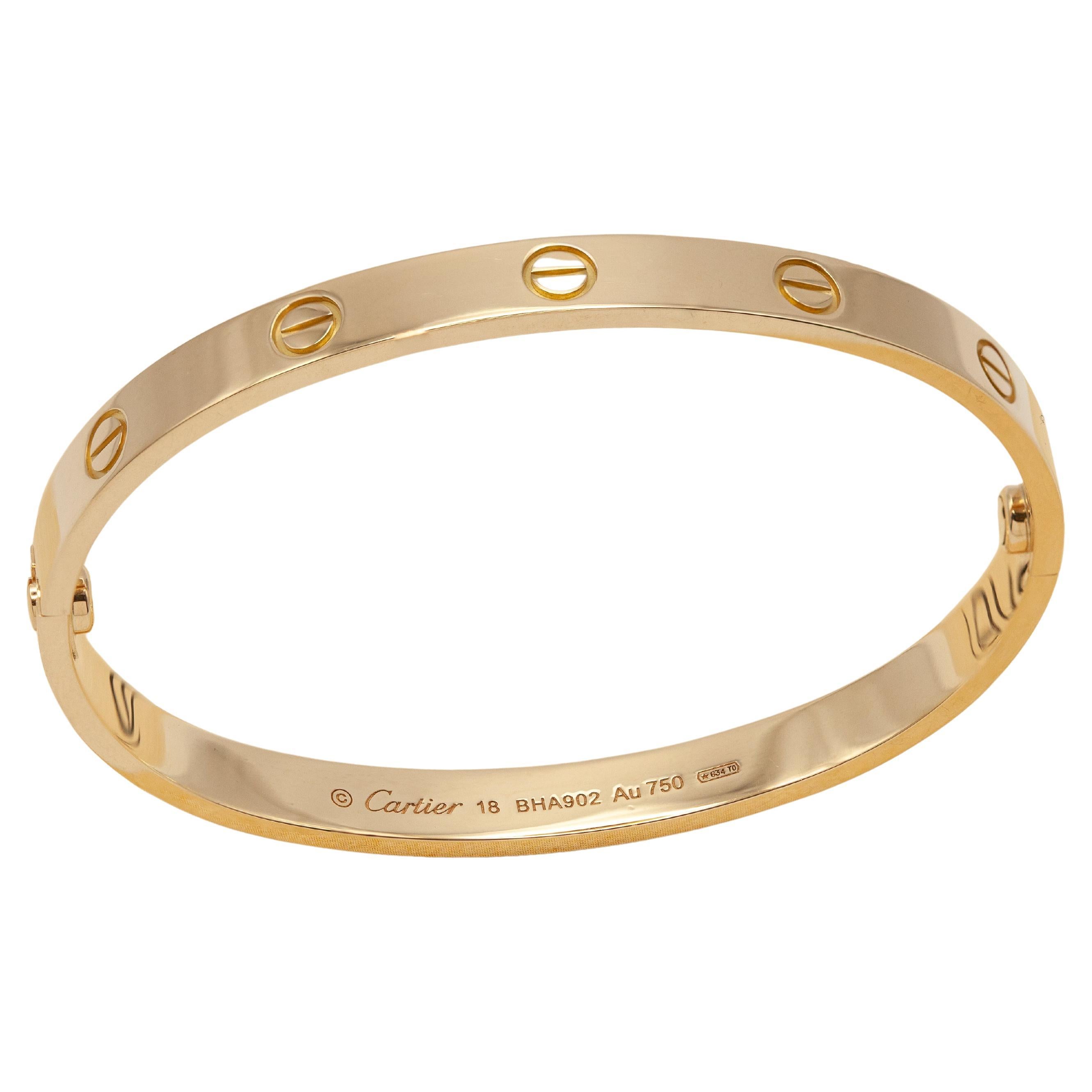 Cartier 18K Yellow Gold Love Bangle Bracelet – With Certificate