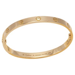 Cartier 18K Yellow Gold Love Bangle Bracelet – With Certificate