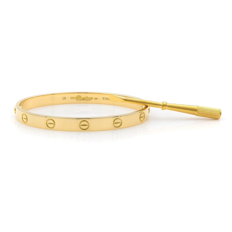 Cartier 18 Karat Yellow Gold Love Bangle Old Screw System at 1stDibs