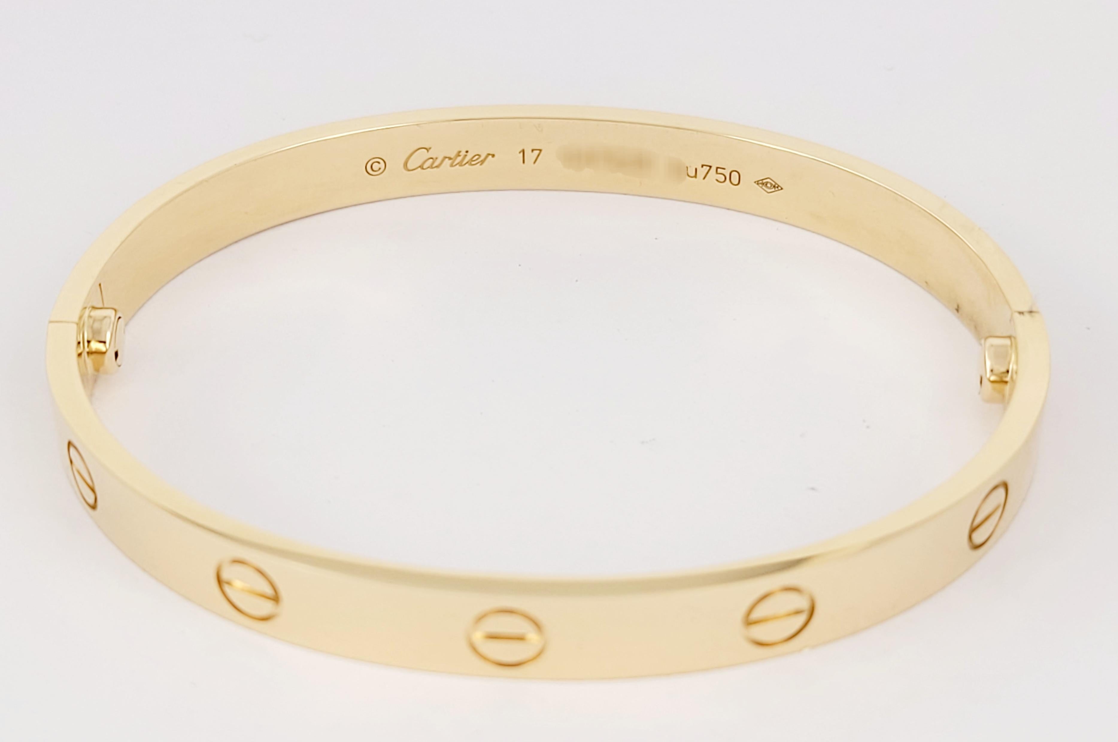 poids bracelet love cartier