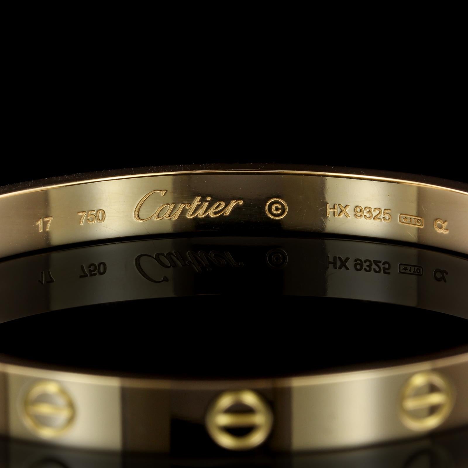 Contemporary Cartier 18 Karat Yellow Gold Love Bracelet