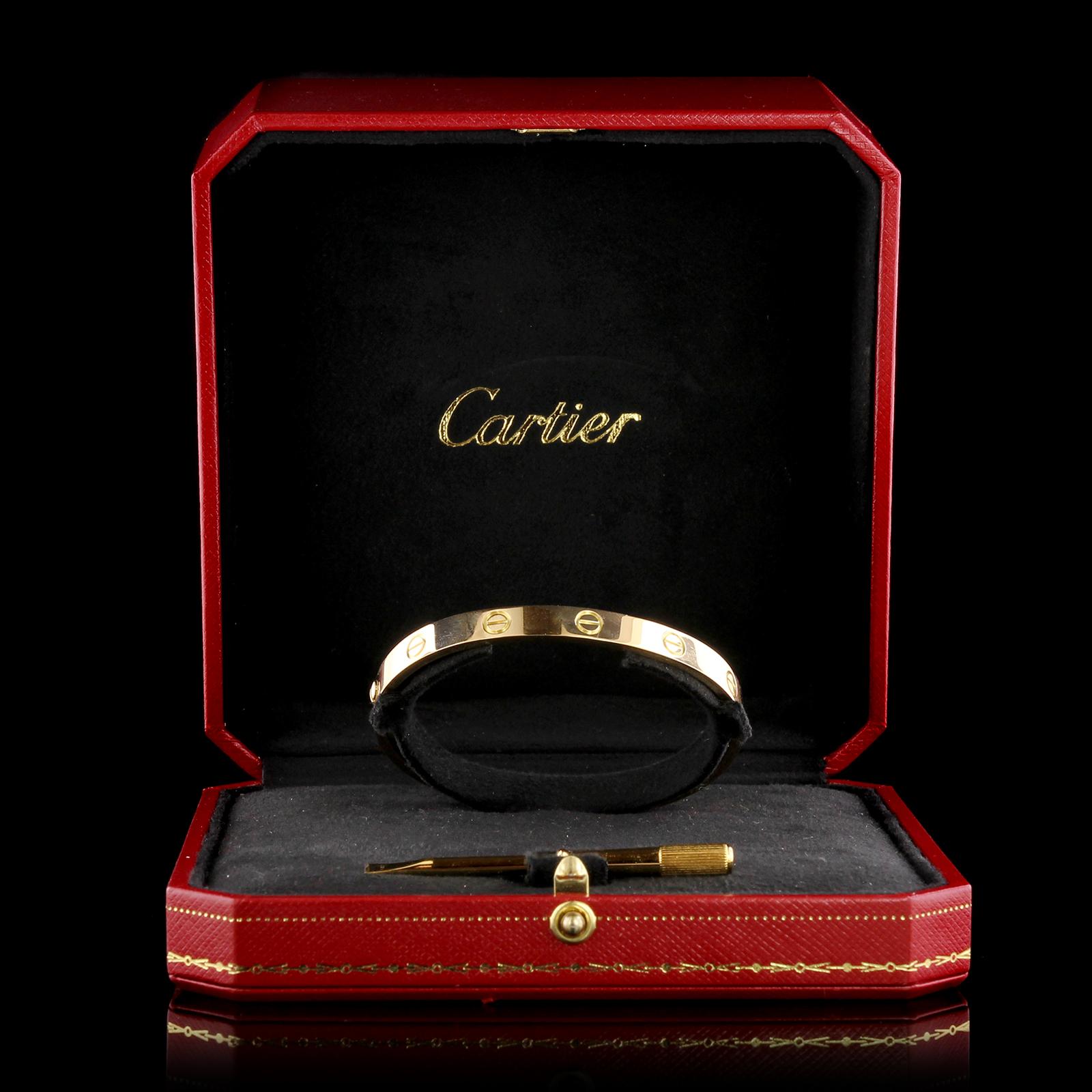 Women's or Men's Cartier 18 Karat Yellow Gold Love Bracelet