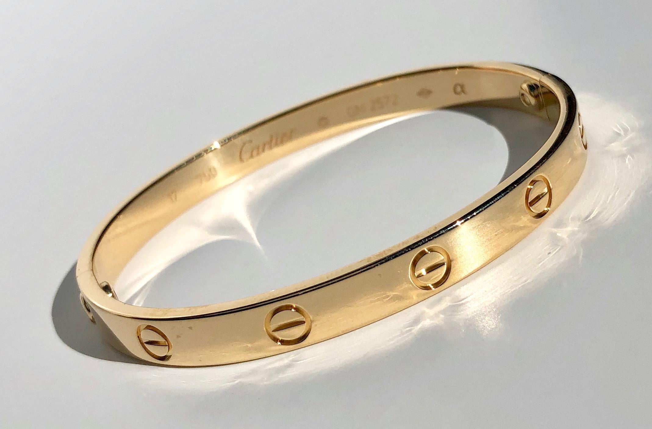 Cartier 18k Yellow Gold Love Bracelet, with Box/Papers 3