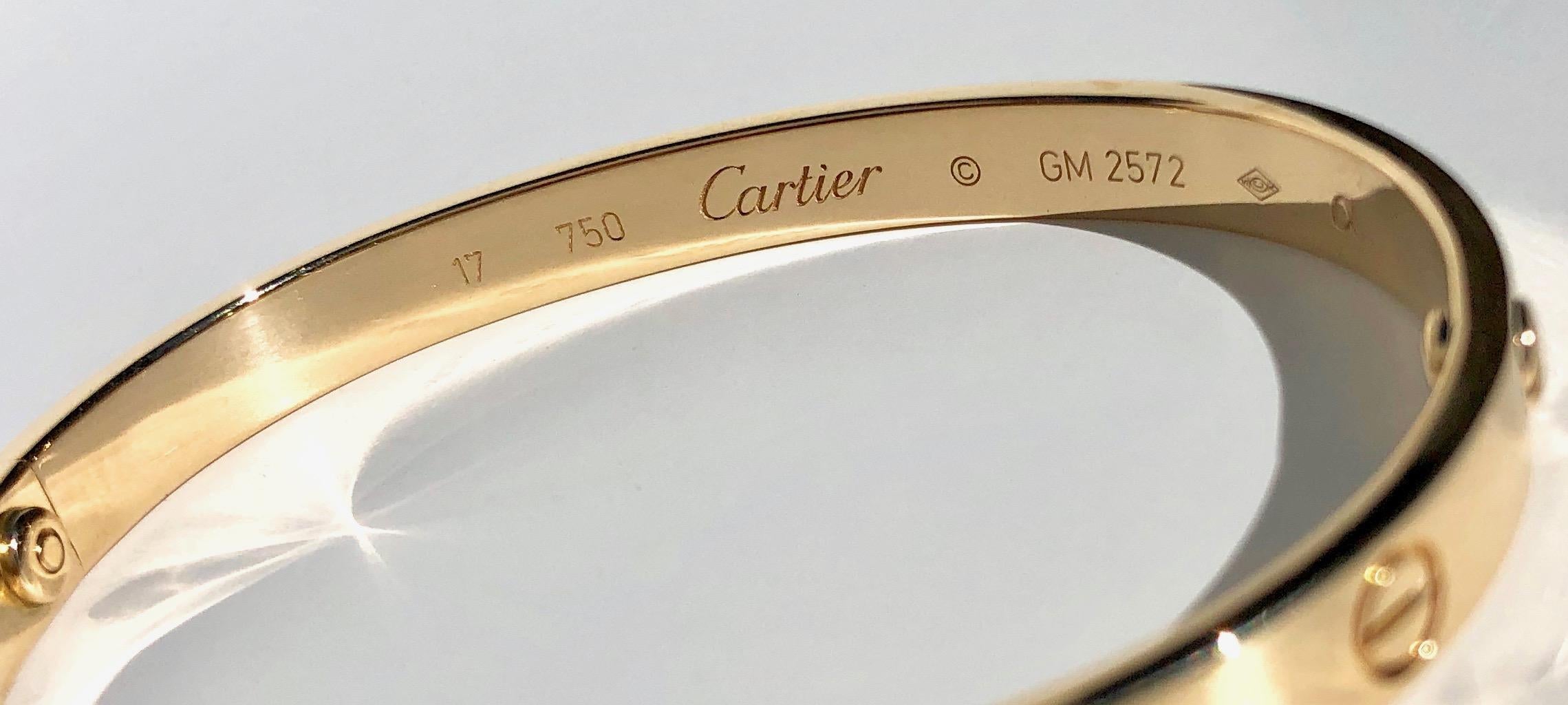 Cartier 18k Yellow Gold Love Bracelet, with Box/Papers 4