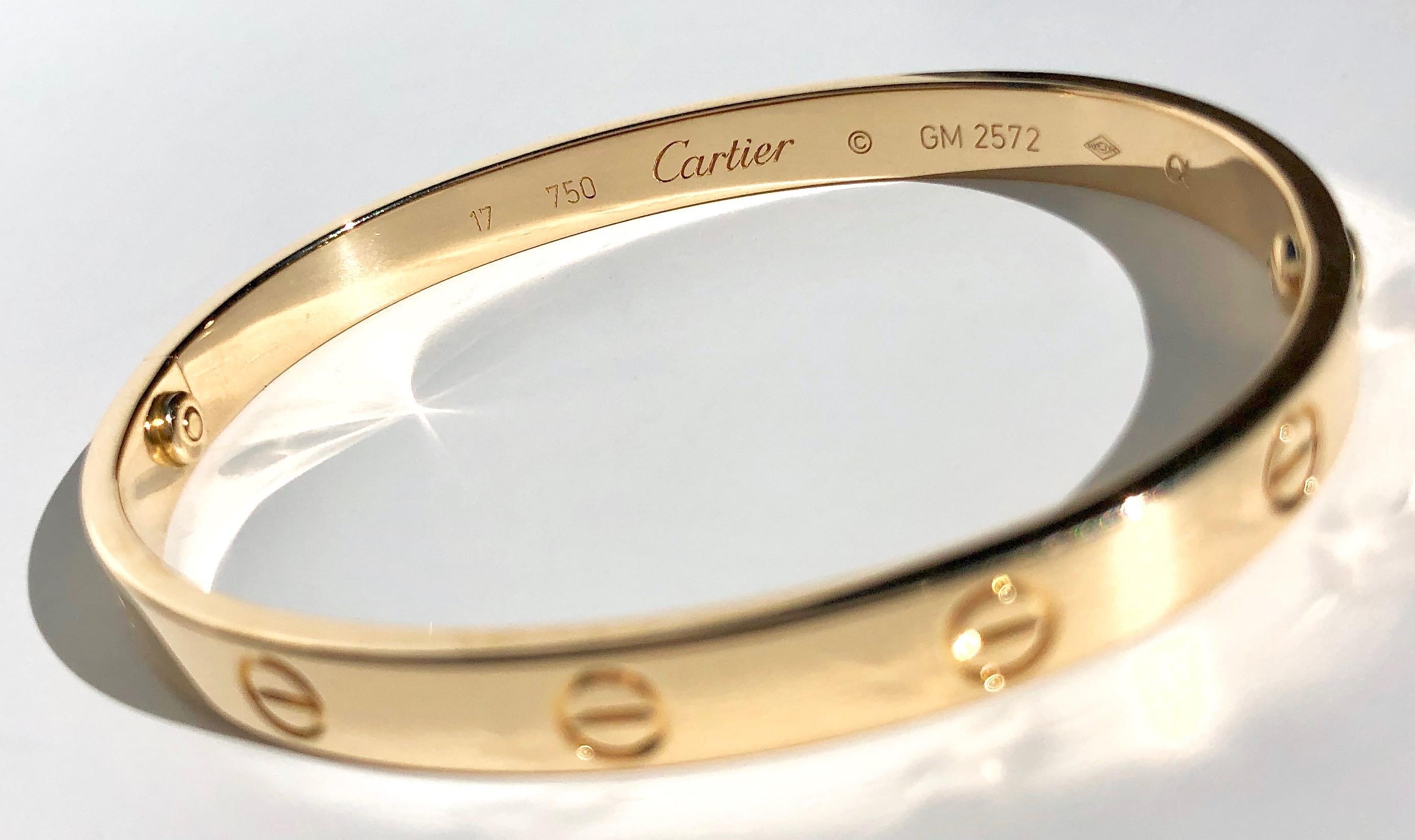 Cartier 18k Yellow Gold Love Bracelet, with Box/Papers 5