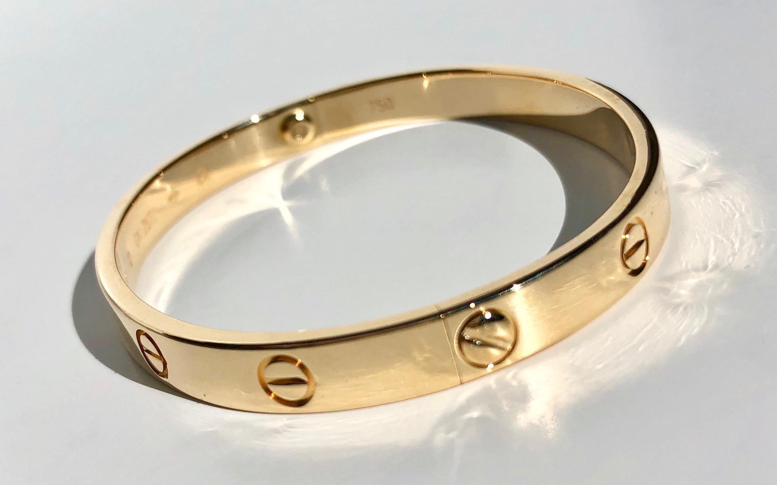 Cartier 18k Yellow Gold Love Bracelet, with Box/Papers 9