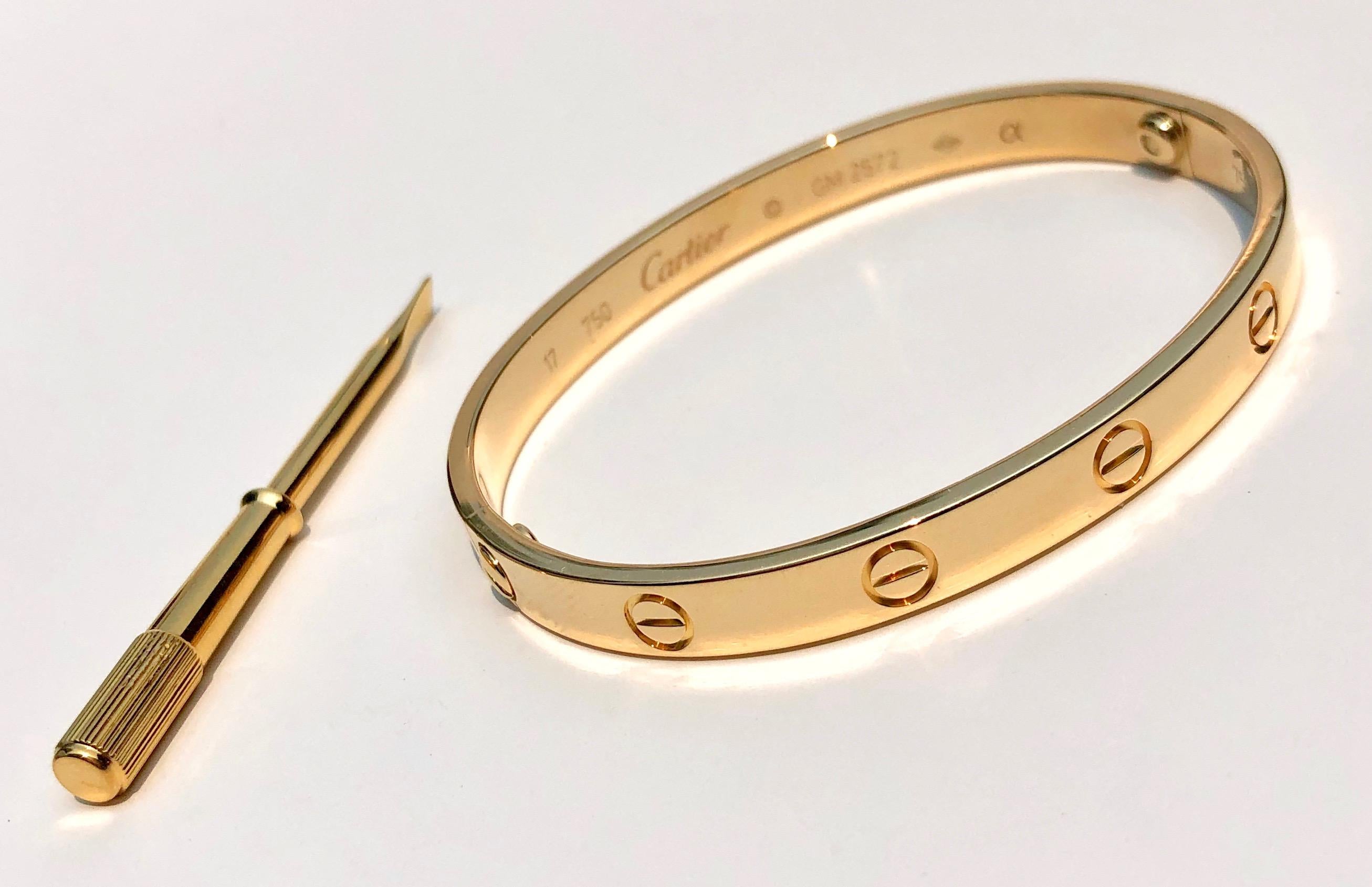 Cartier 18k Yellow Gold Love Bracelet, with Box/Papers 11