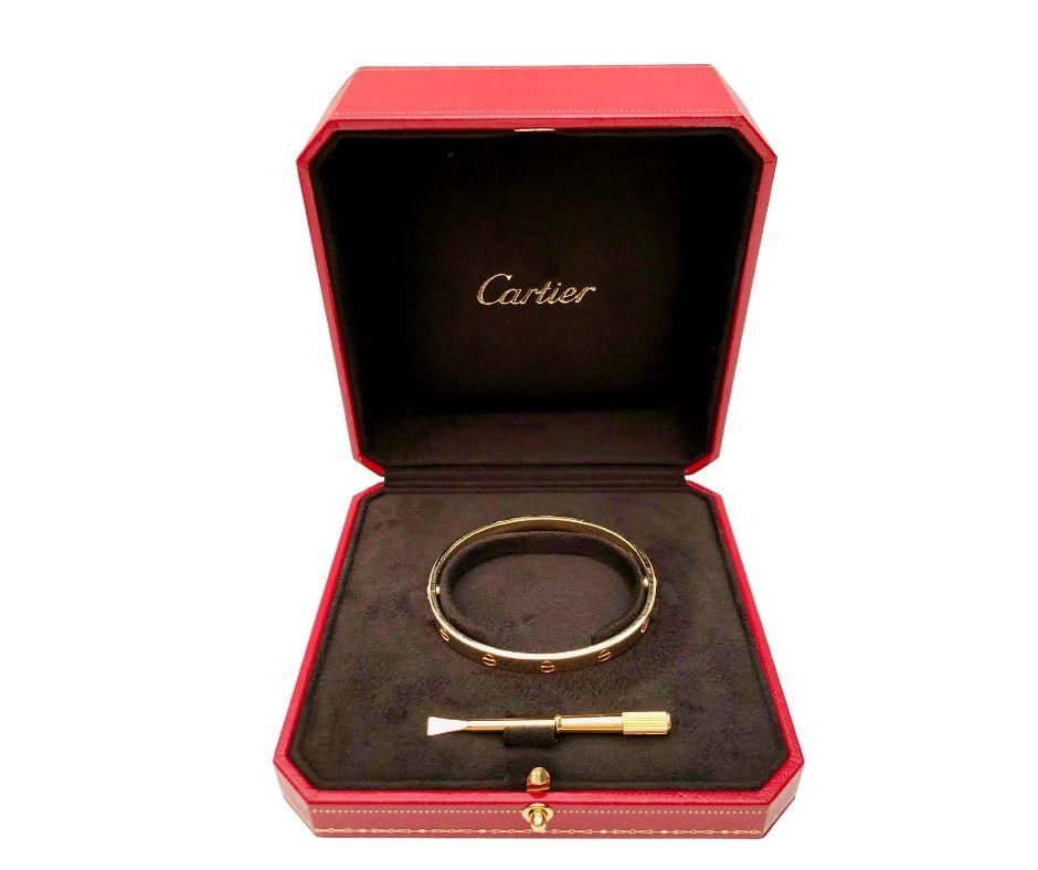 Women's or Men's Cartier 18k Yellow Gold Love Bracelet, with Box/Papers