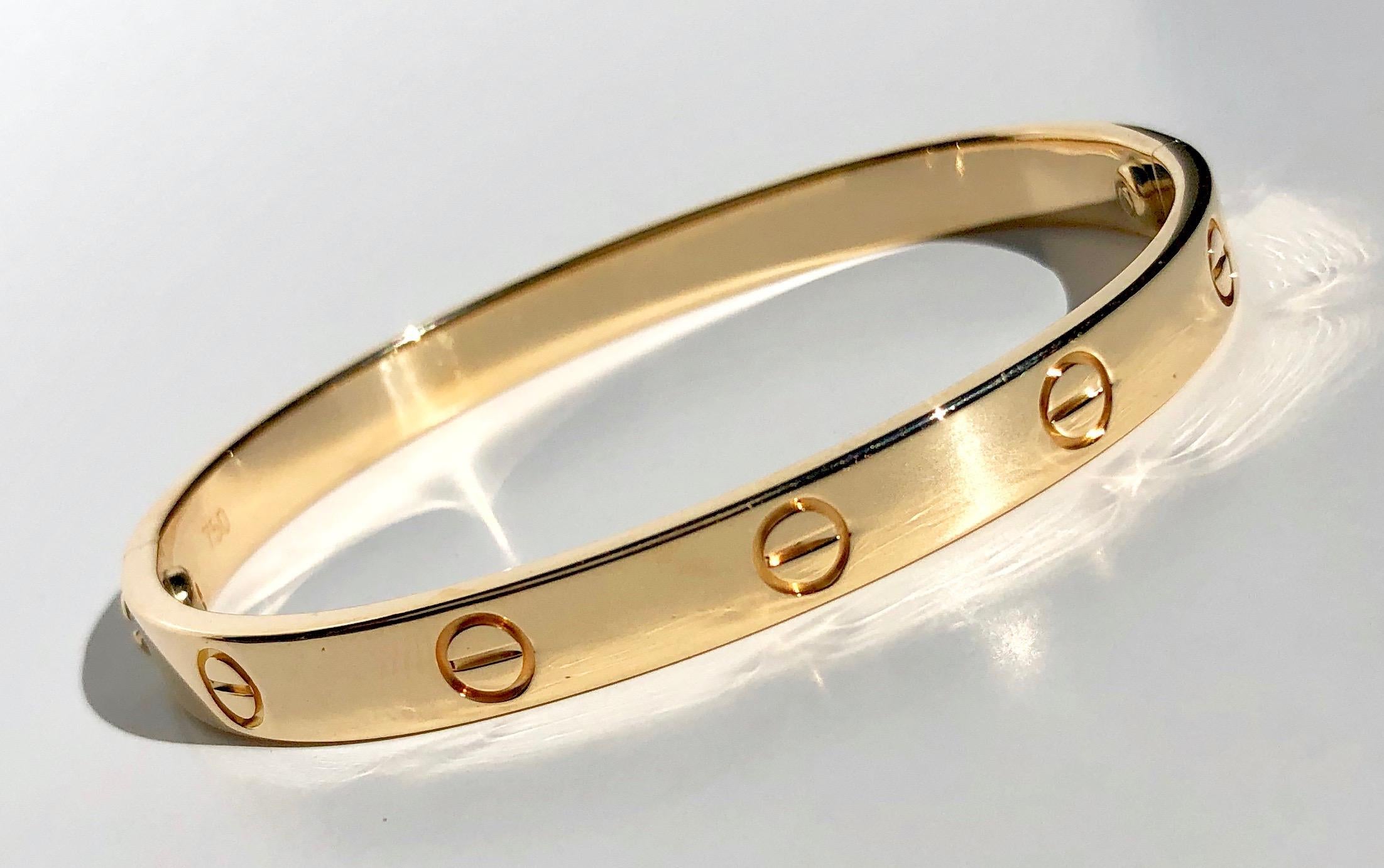 Cartier 18k Yellow Gold Love Bracelet, with Box/Papers 2