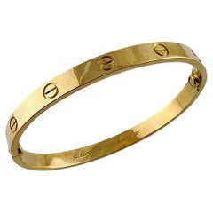 Cartier 18K Yellow Gold Love Bracelet Size 18 Box / Papers #15746
