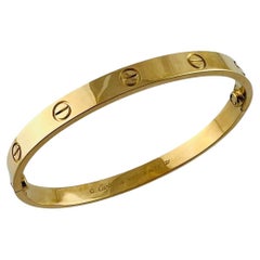 Cartier 18K Yellow Gold Love Bracelet Size 18 Box / Papers #15746