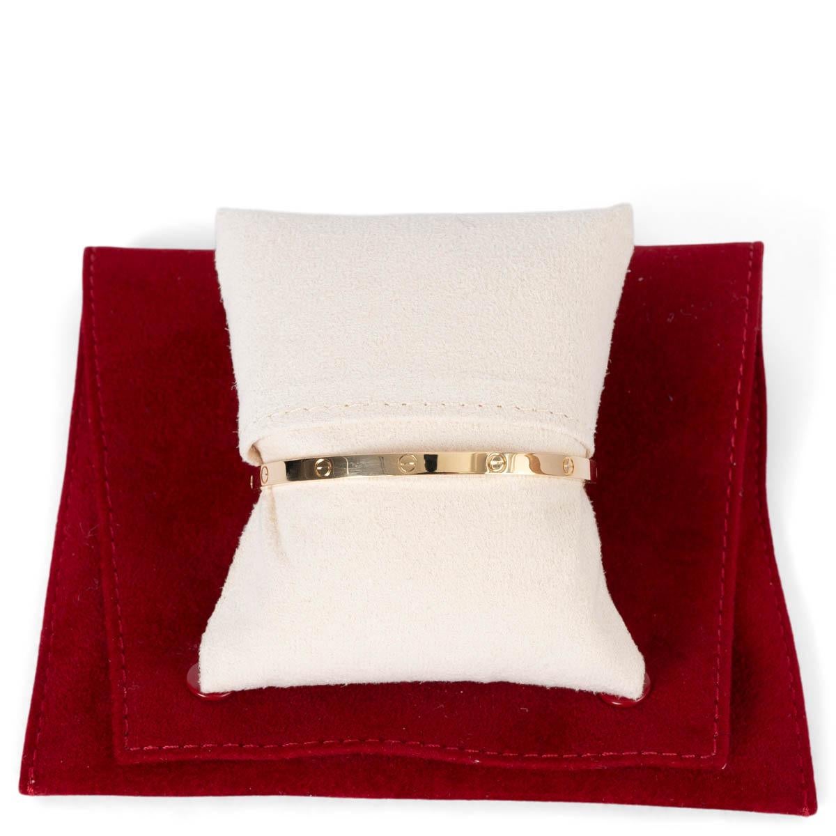CARTIER 18k yellow gold LOVE Bracelet Small Model Size 16 In Excellent Condition In Zürich, CH