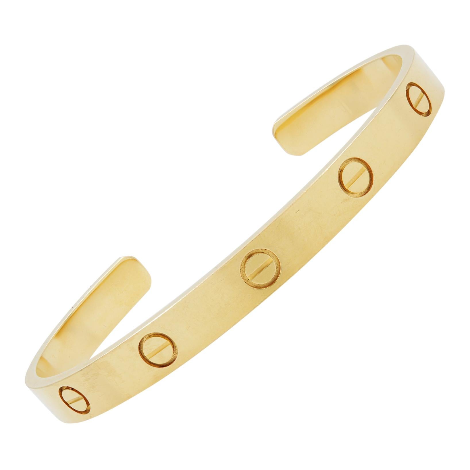 Cartier 18K Yellow Gold Love Cuff Bracelet