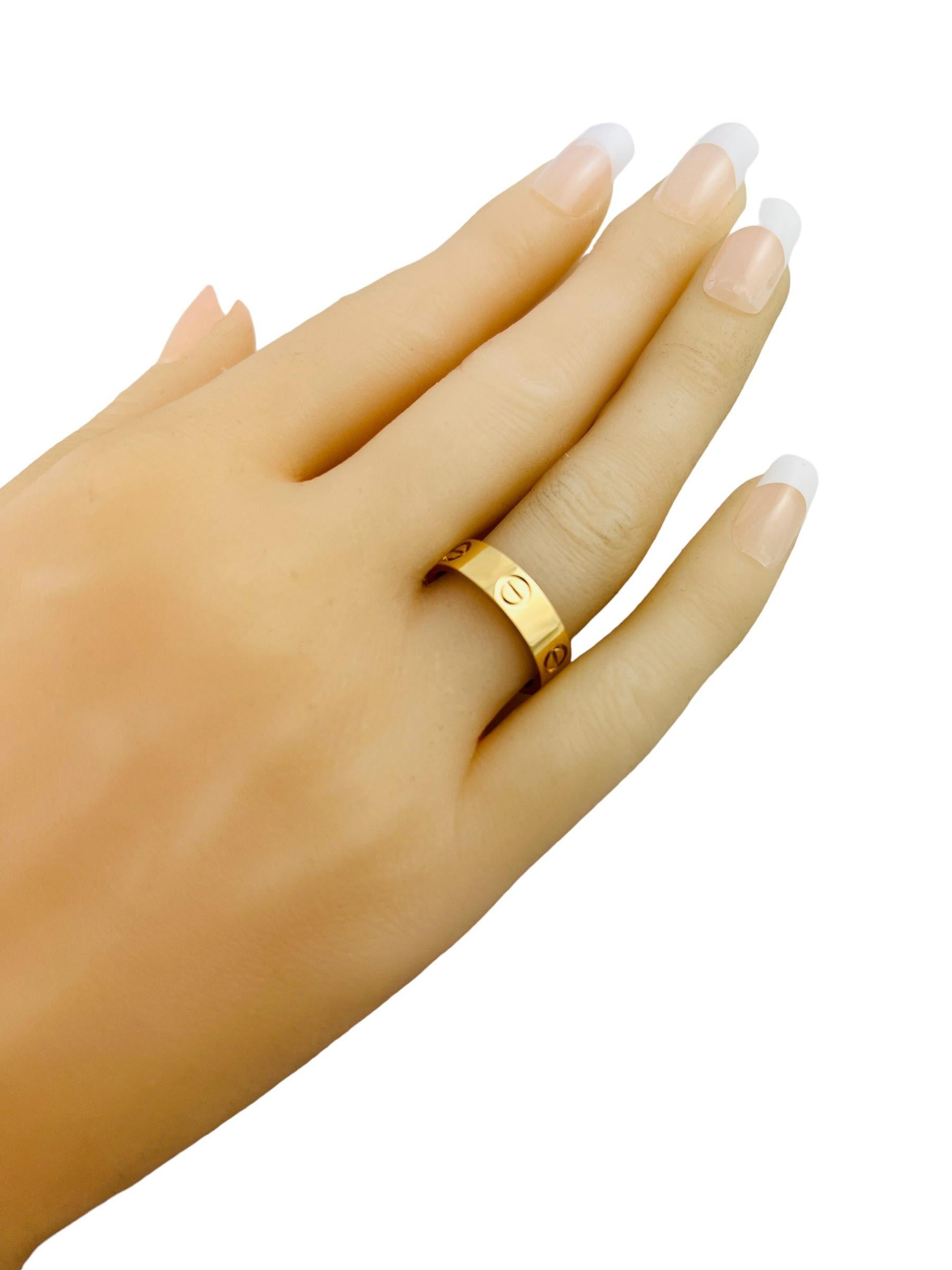 Cartier 18K Yellow Gold Love Ring Box and Papers Size 57 / 8 #15747 6