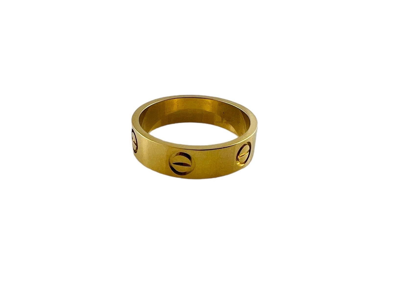 Cartier 18K Yellow Gold Love Ring Box and Papers Size 57 / 8 #15747 In Good Condition In Washington Depot, CT