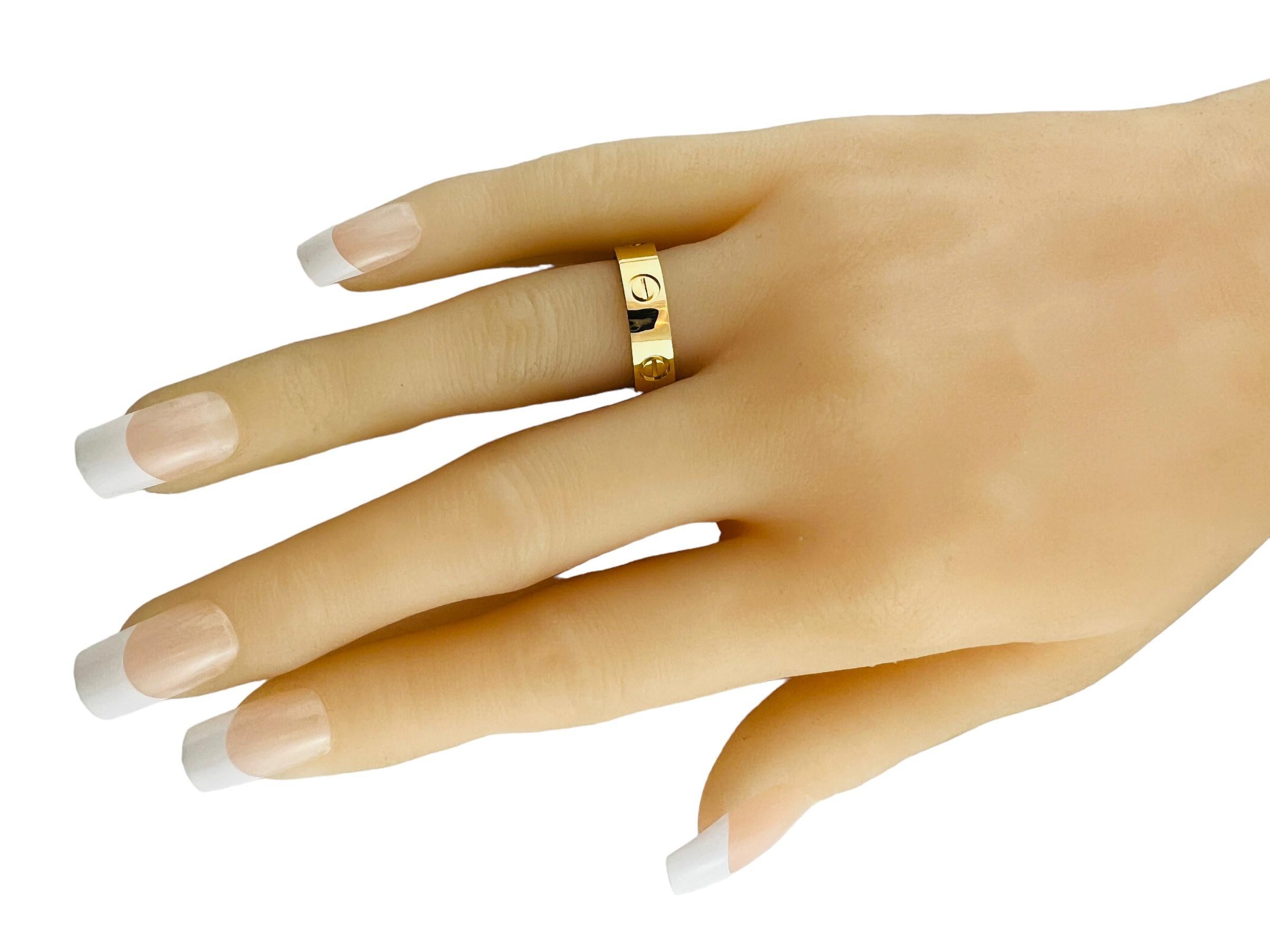 Cartier 18K Yellow Gold Love Ring Box and Papers Size 57 / 8 #15747 3