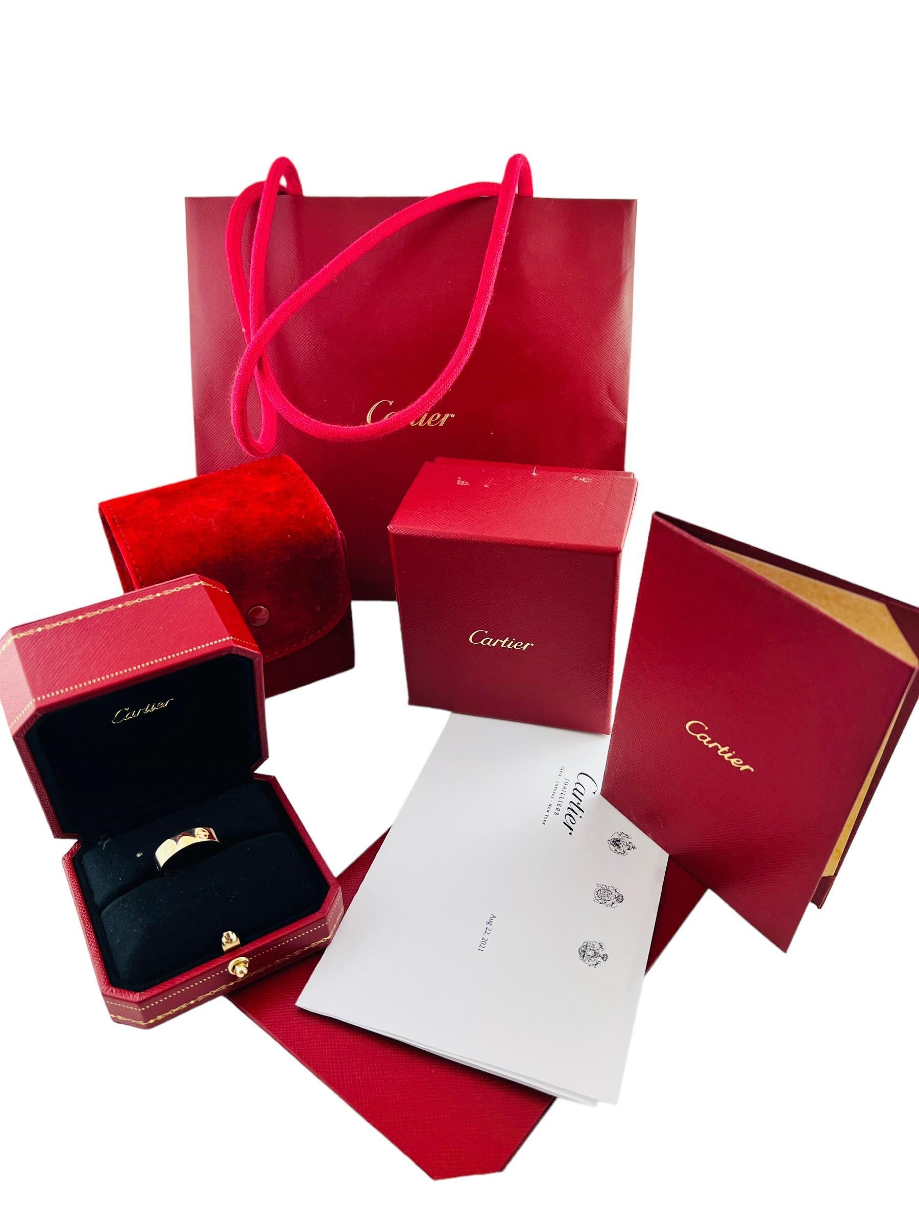 Cartier 18K Yellow Gold Love Ring Box and Papers Size 57 / 8 #15747 5