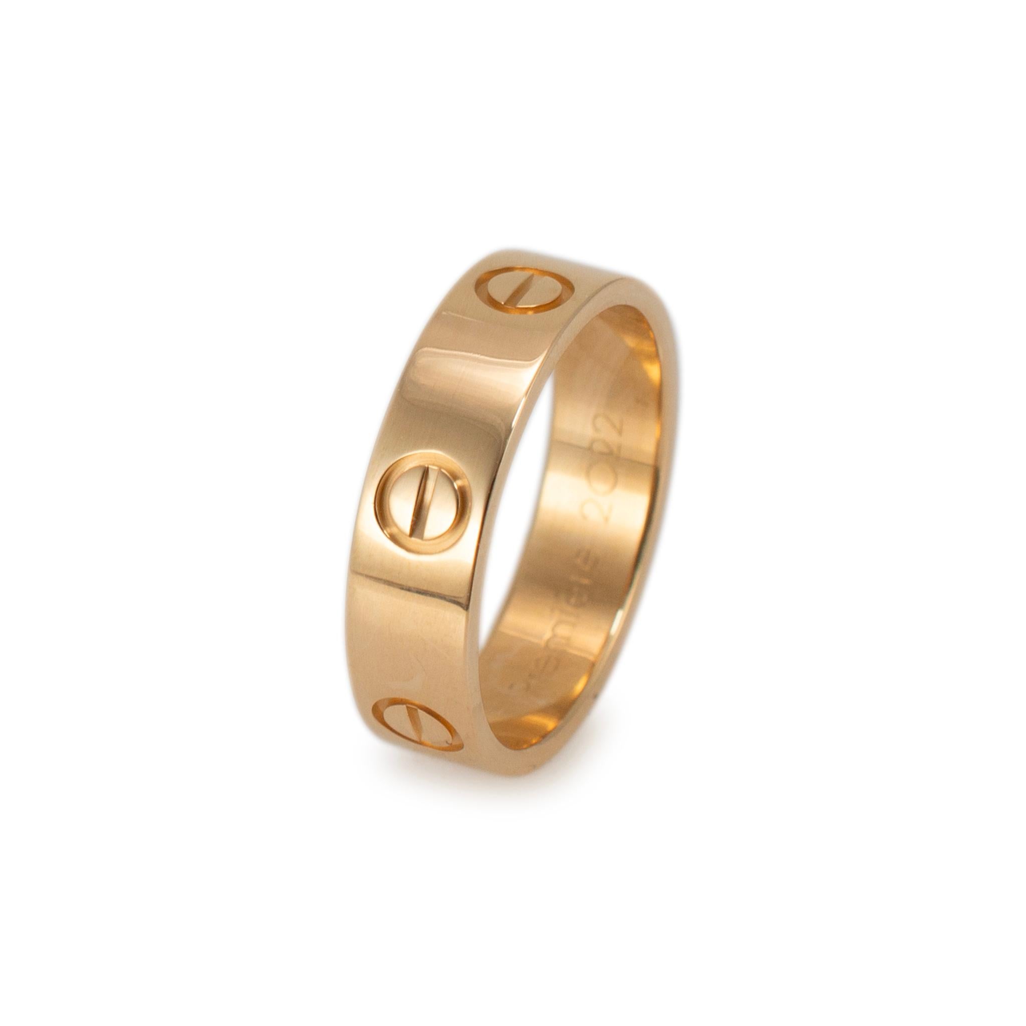 Cartier 18K Yellow Gold Love Ring In Excellent Condition In Houston, TX