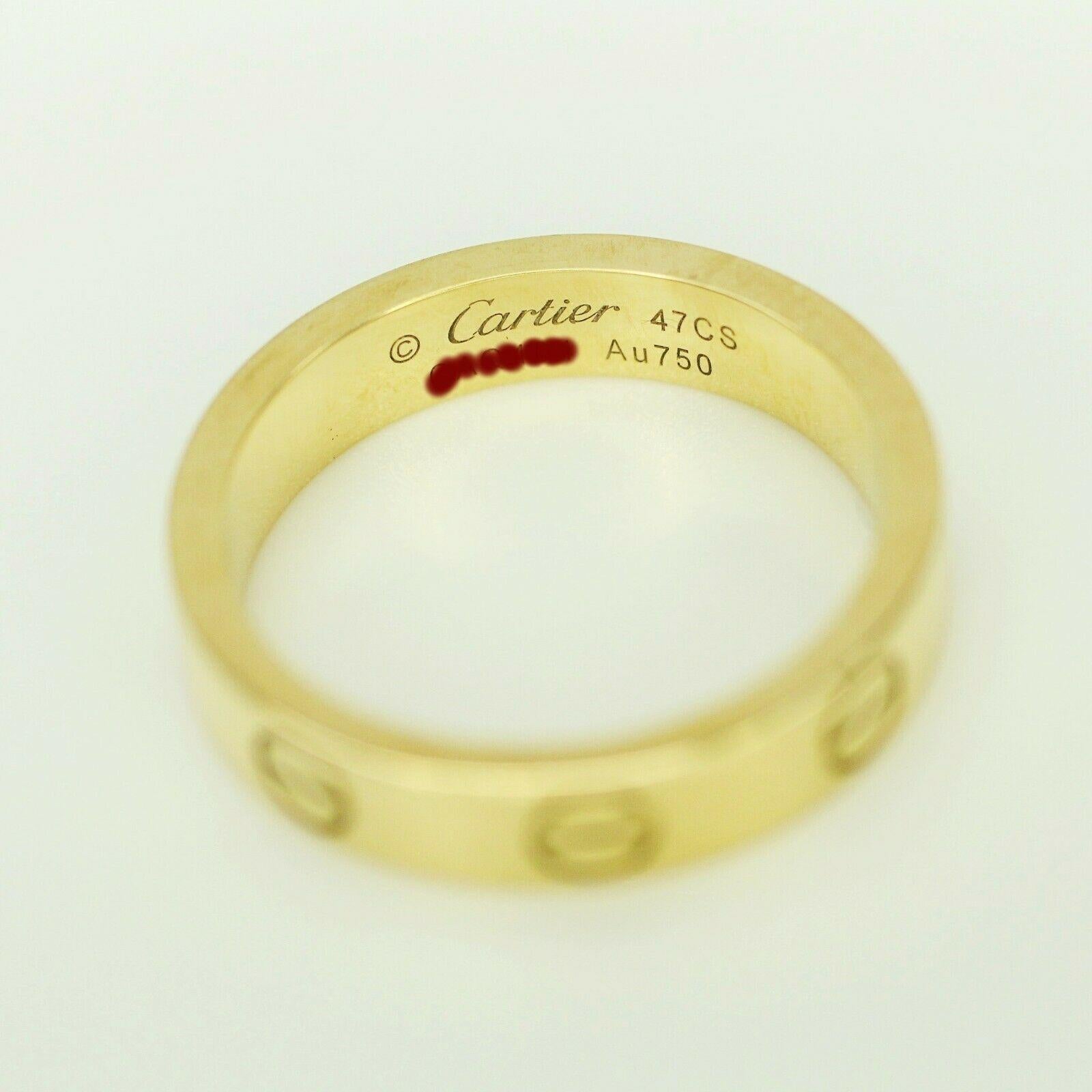 Women's or Men's Cartier 18 Karat Yellow Gold Love Ring
