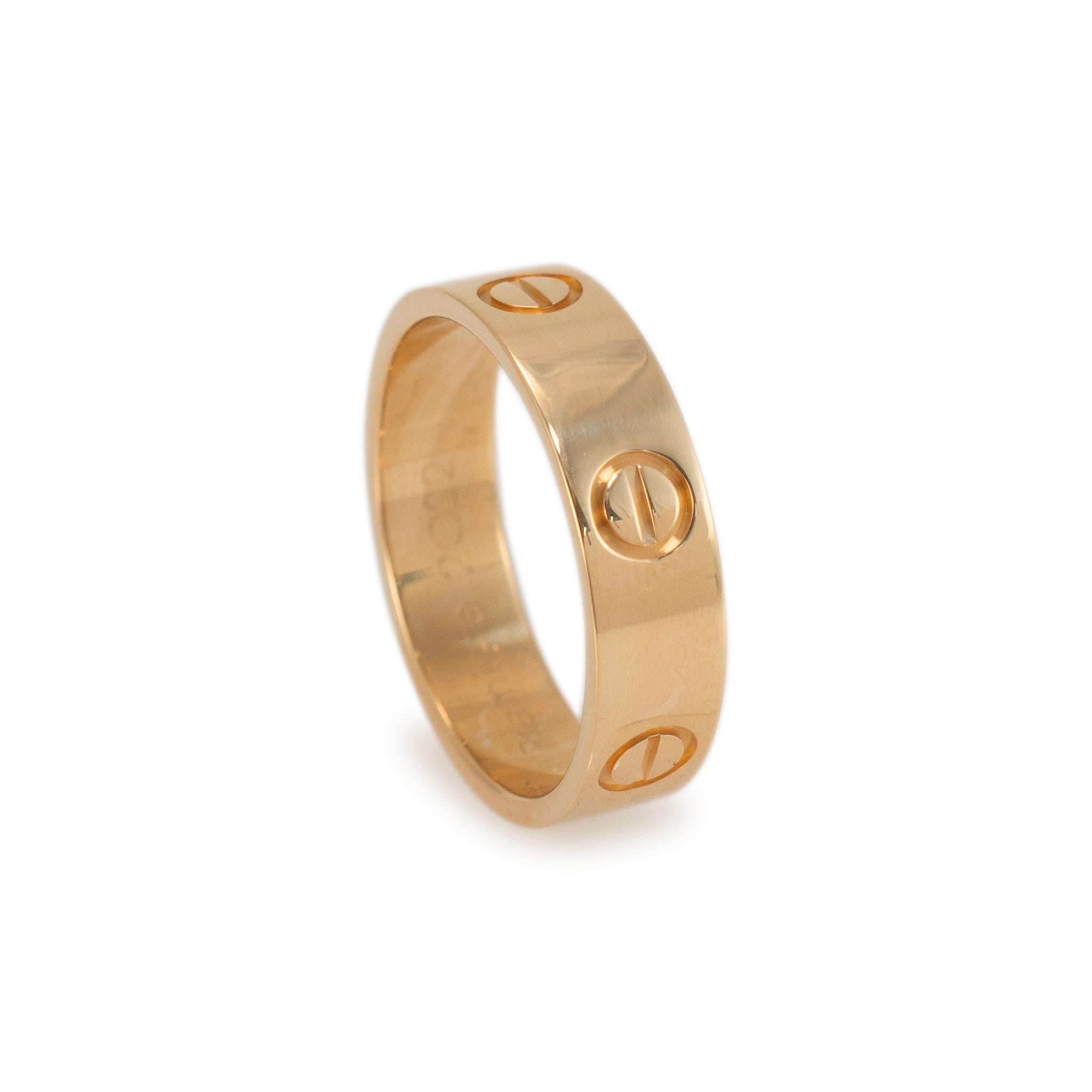 Women's or Men's Cartier 18K Yellow Gold Love Ring