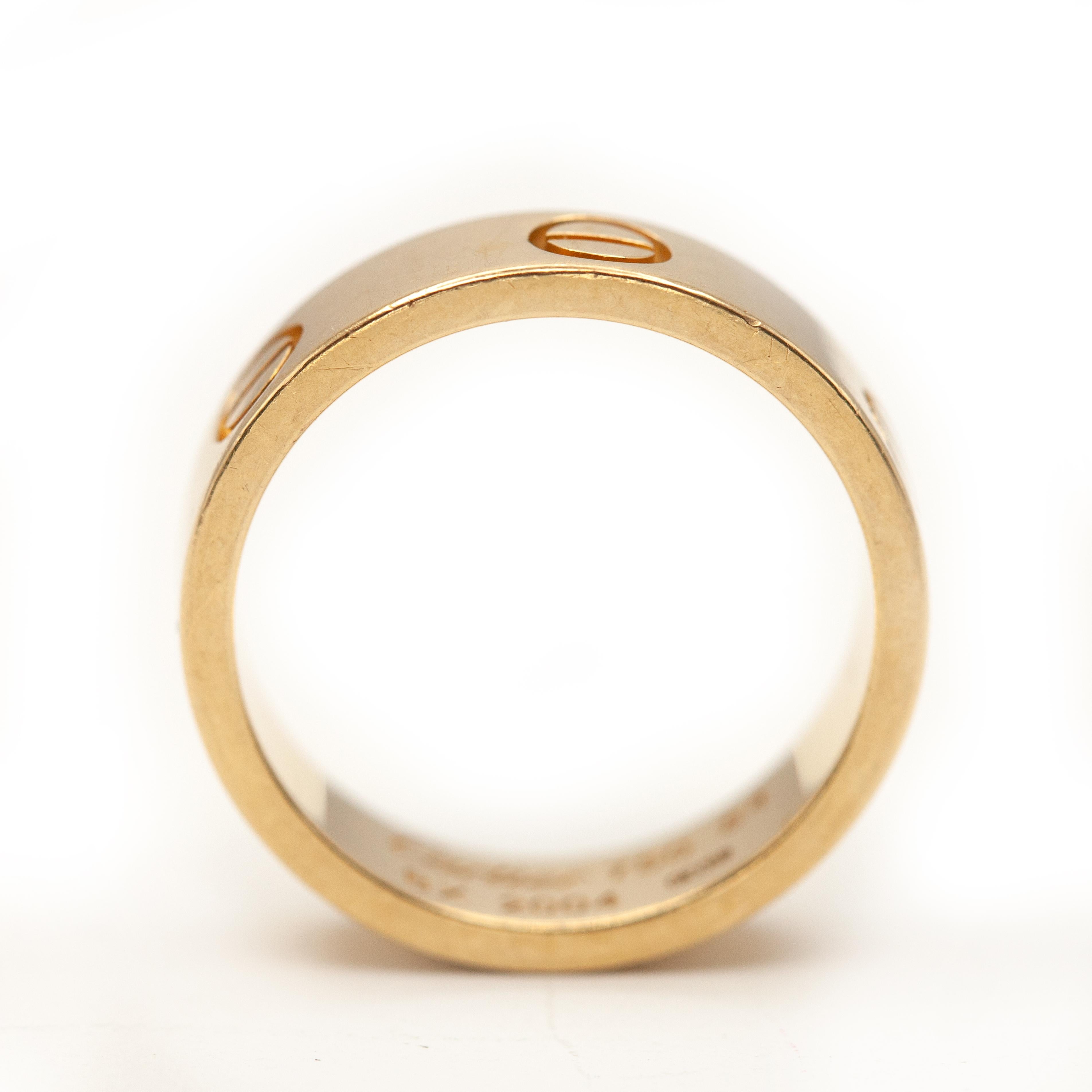 Cartier 18K Yellow Gold Love Ring im Zustand „Gut“ im Angebot in New York, NY