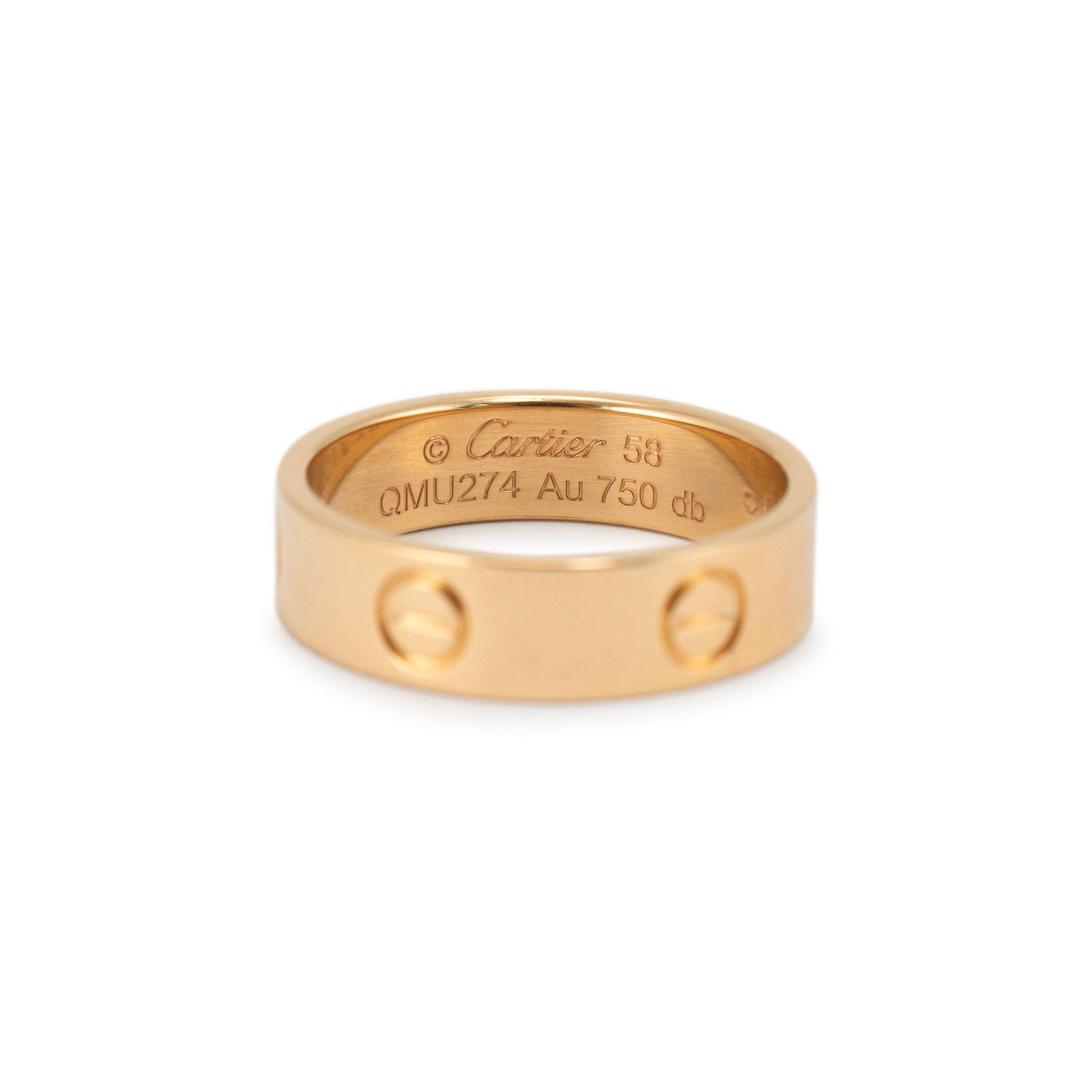 Cartier 18K Yellow Gold Love Ring 1