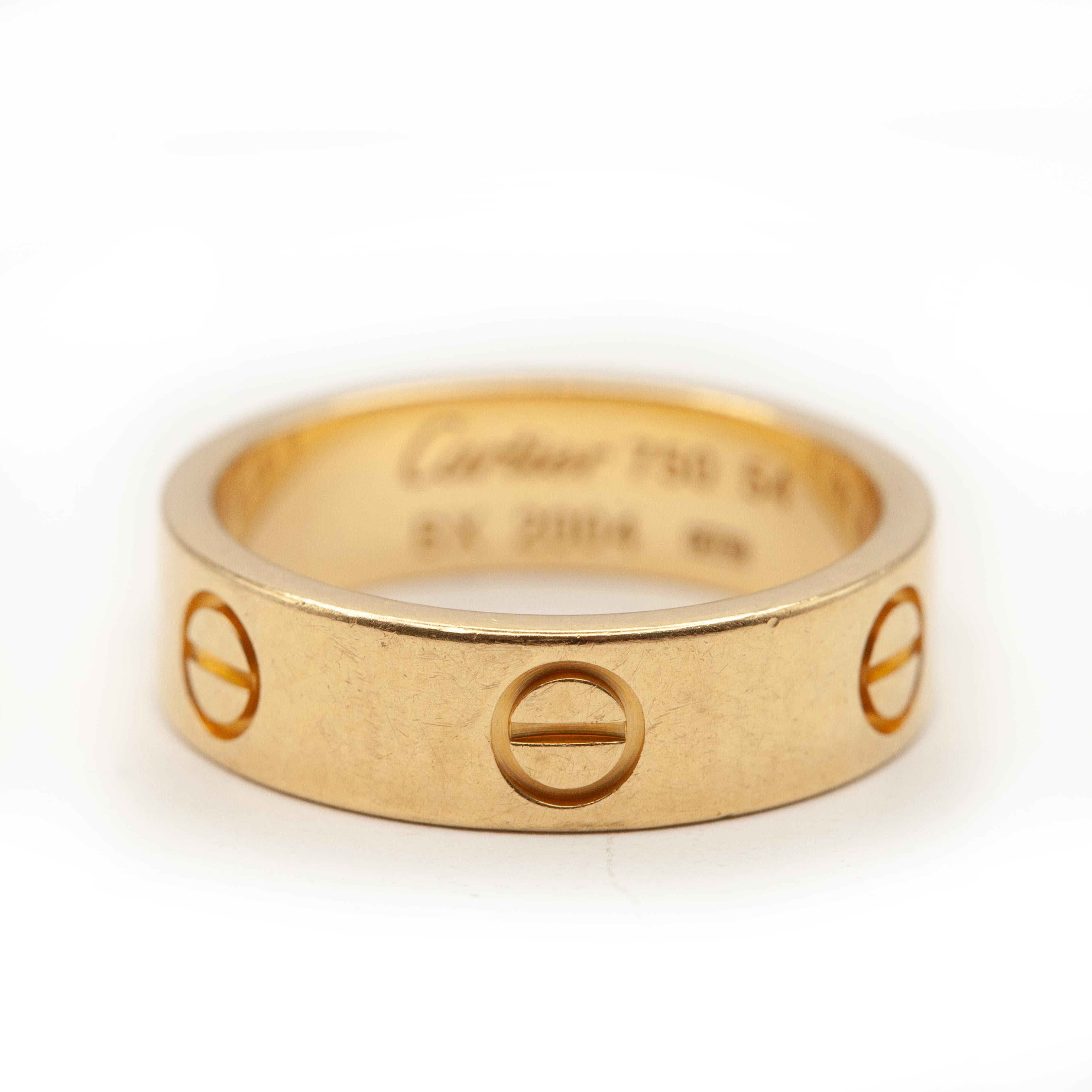 Cartier 18K Yellow Gold Love Ring im Angebot 3