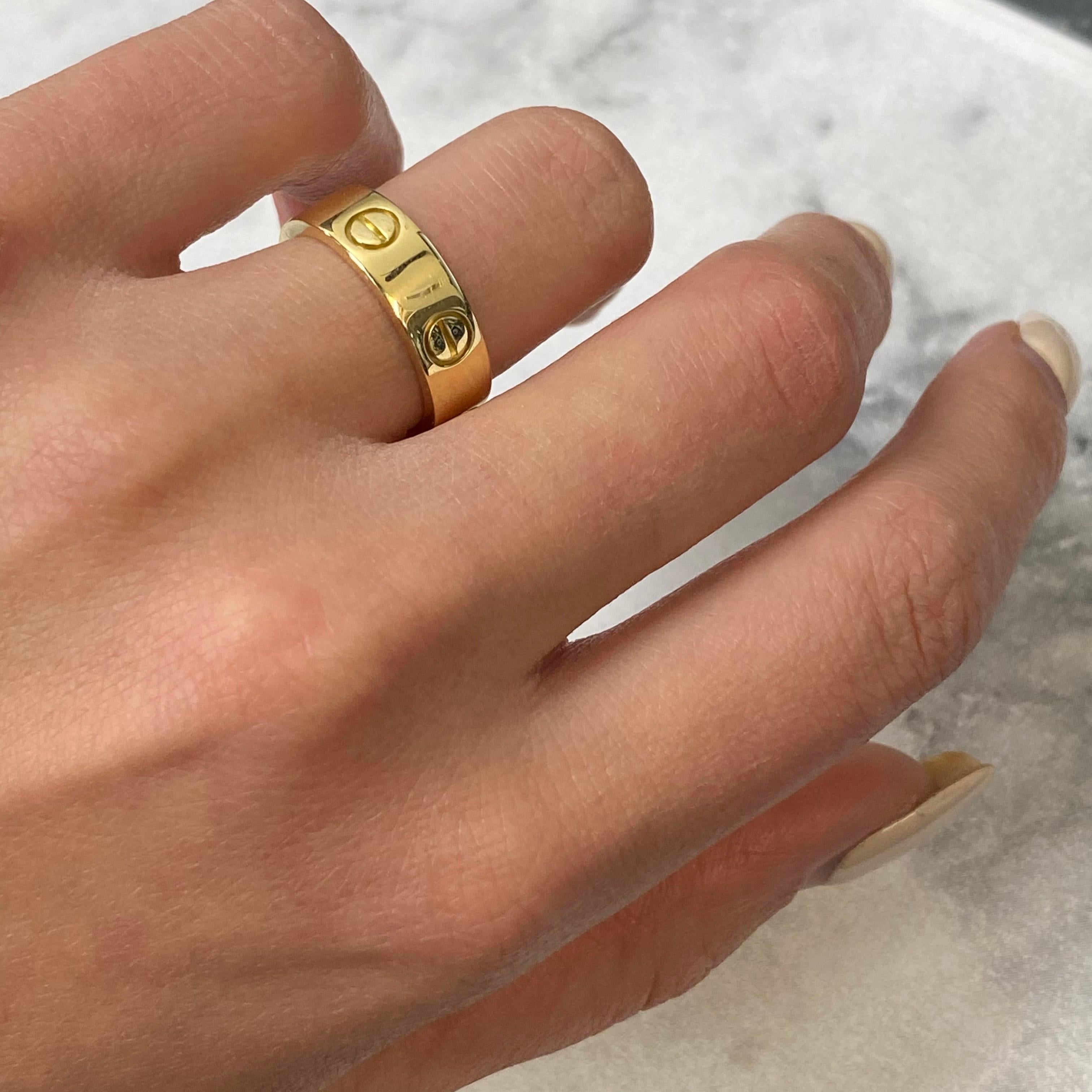 Women's Cartier 18 Karat Yellow Gold Love Ring